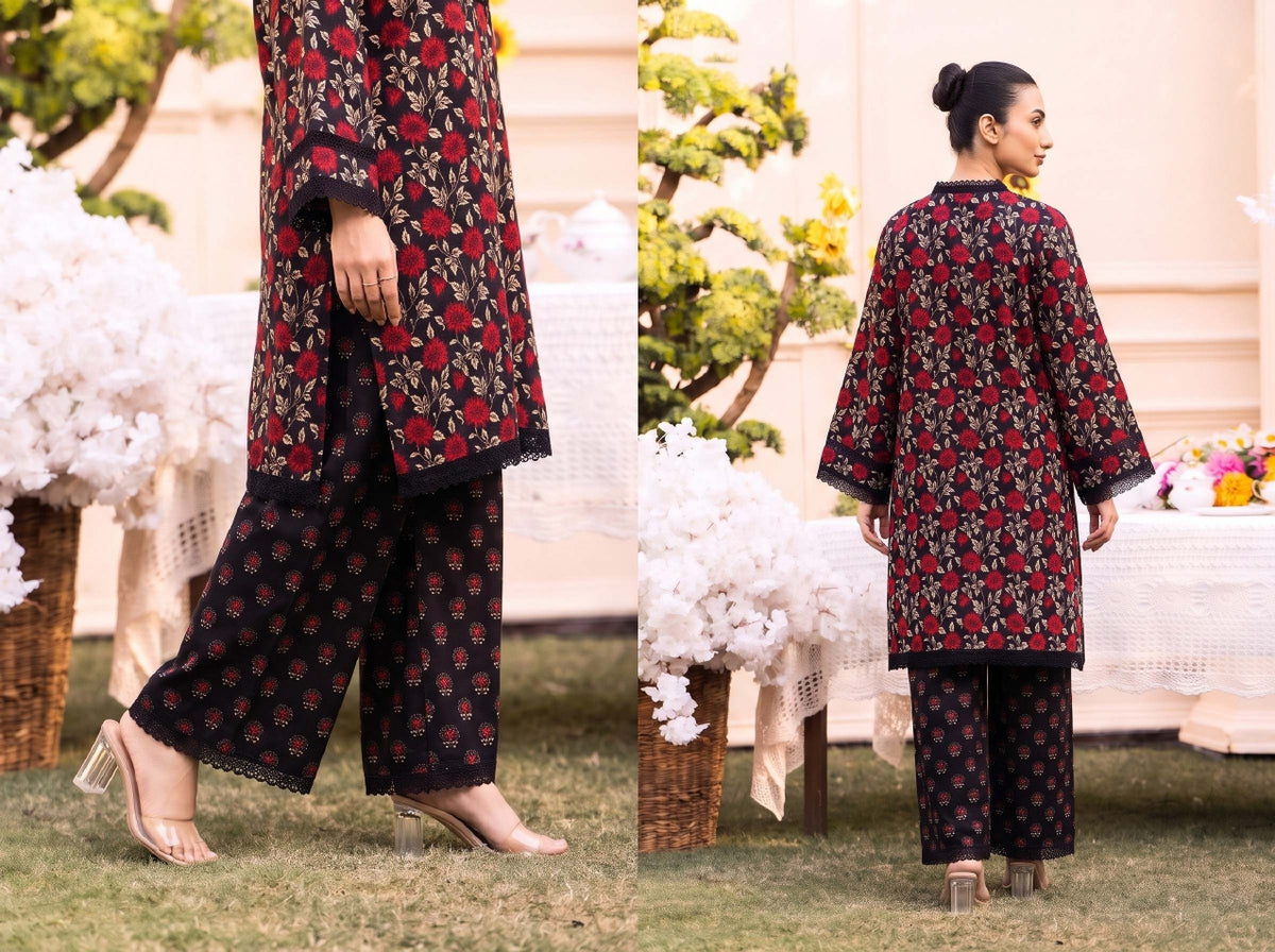 RUPAS Printed Grid Khaddar 2Piece V-142- D-011