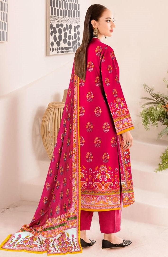 RANG-E-RONAK GRID LAWN UNSTITCHED 3PC