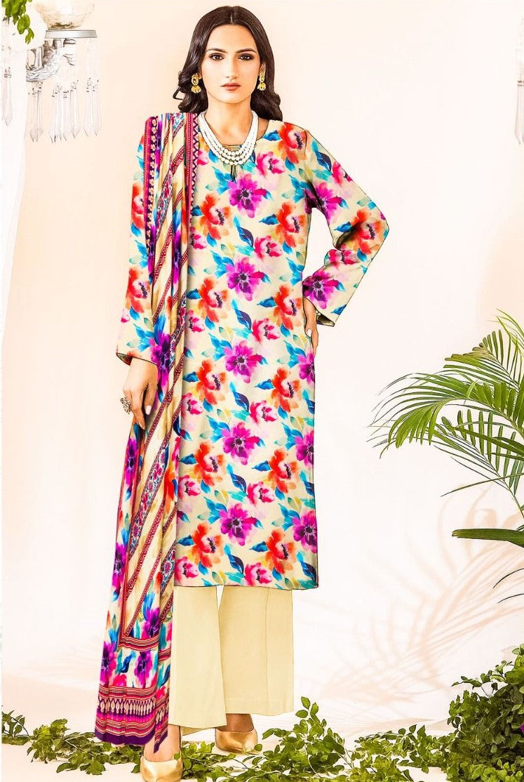 3PC UNSTITCHED LAWN RT-D-06