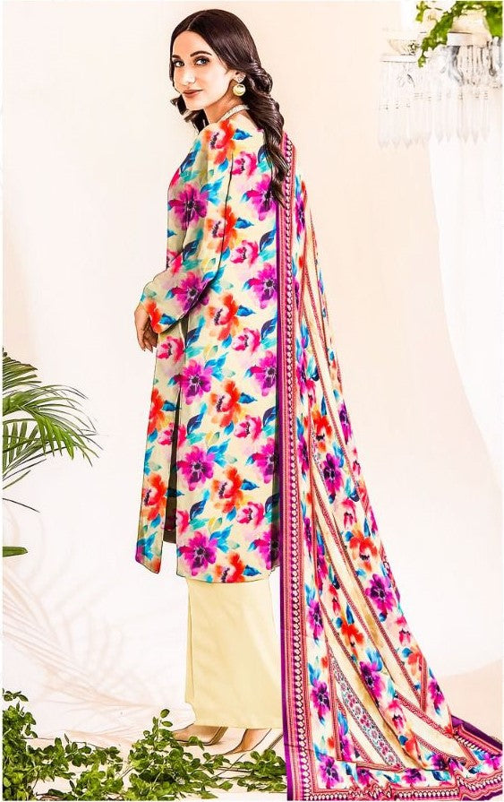 3PC UNSTITCHED LAWN RT-D-06