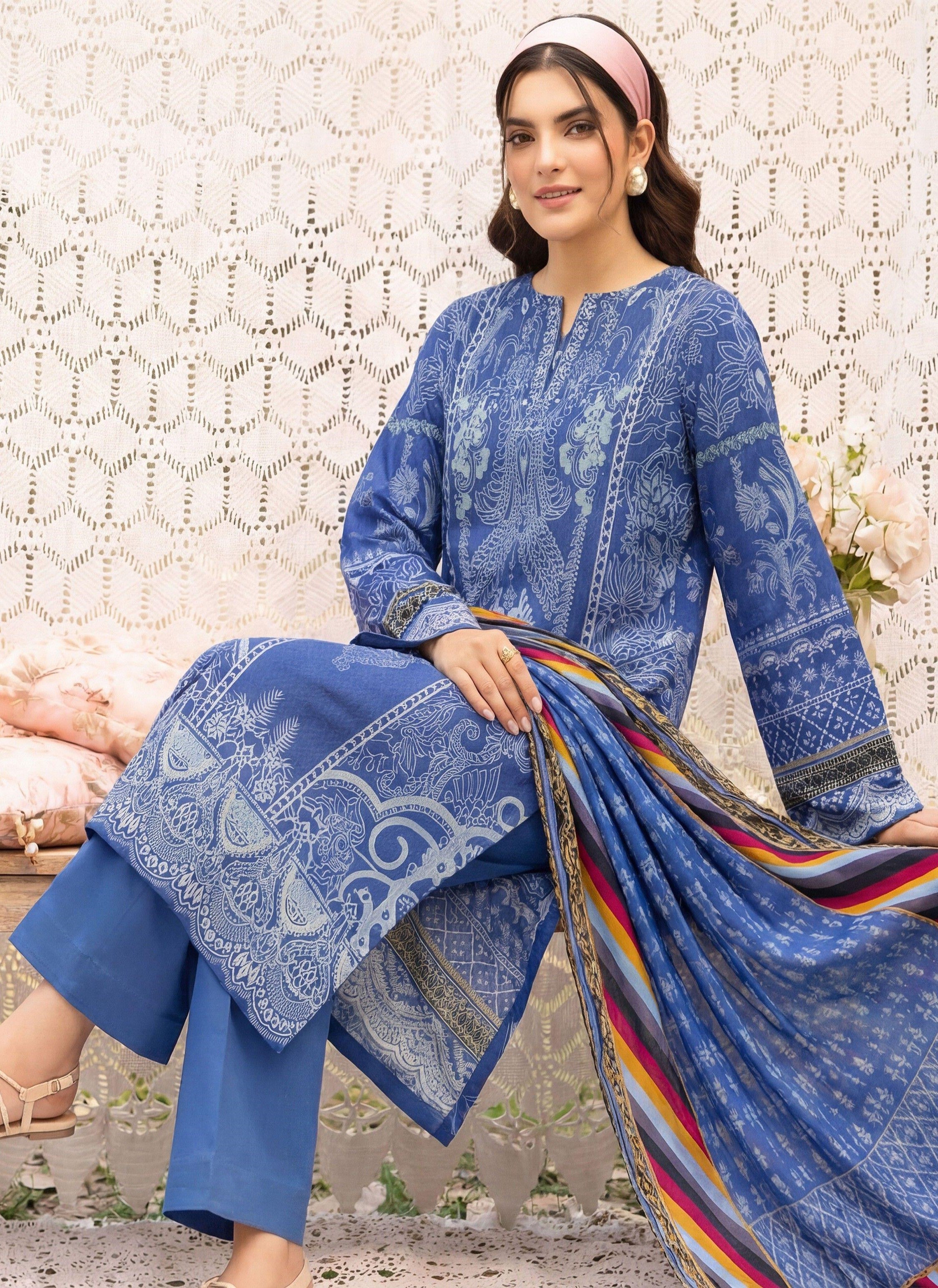 3PC UN-STITCHED LAWN RCL-17