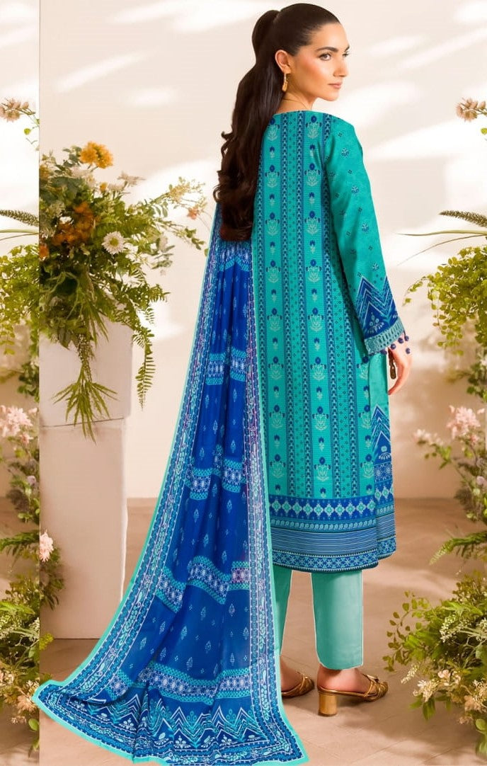 RANG-E-RONAK GRID LAWN UNSTITCHED 3PC