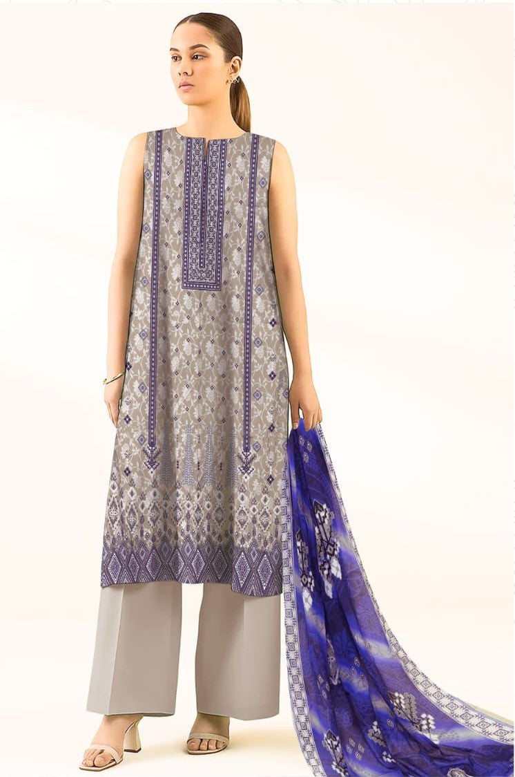 3PC UNSTITCHED LAWN RT-N-06