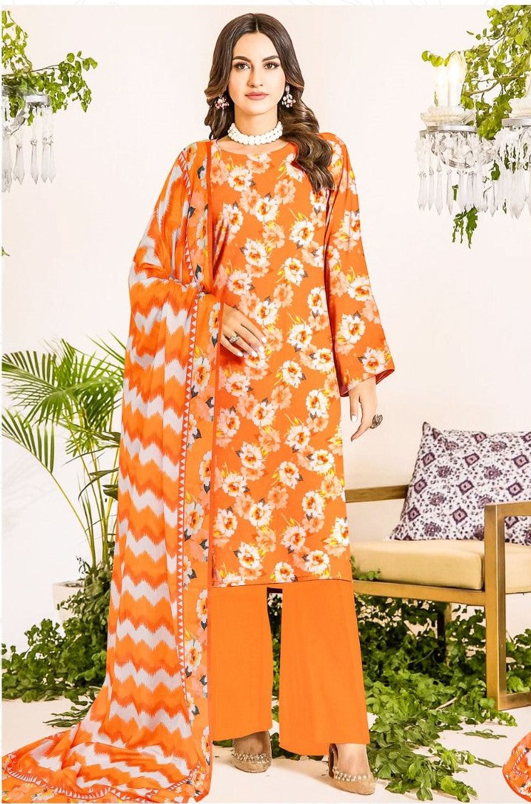 3PC UNSTITCHED LAWN RT-D-07