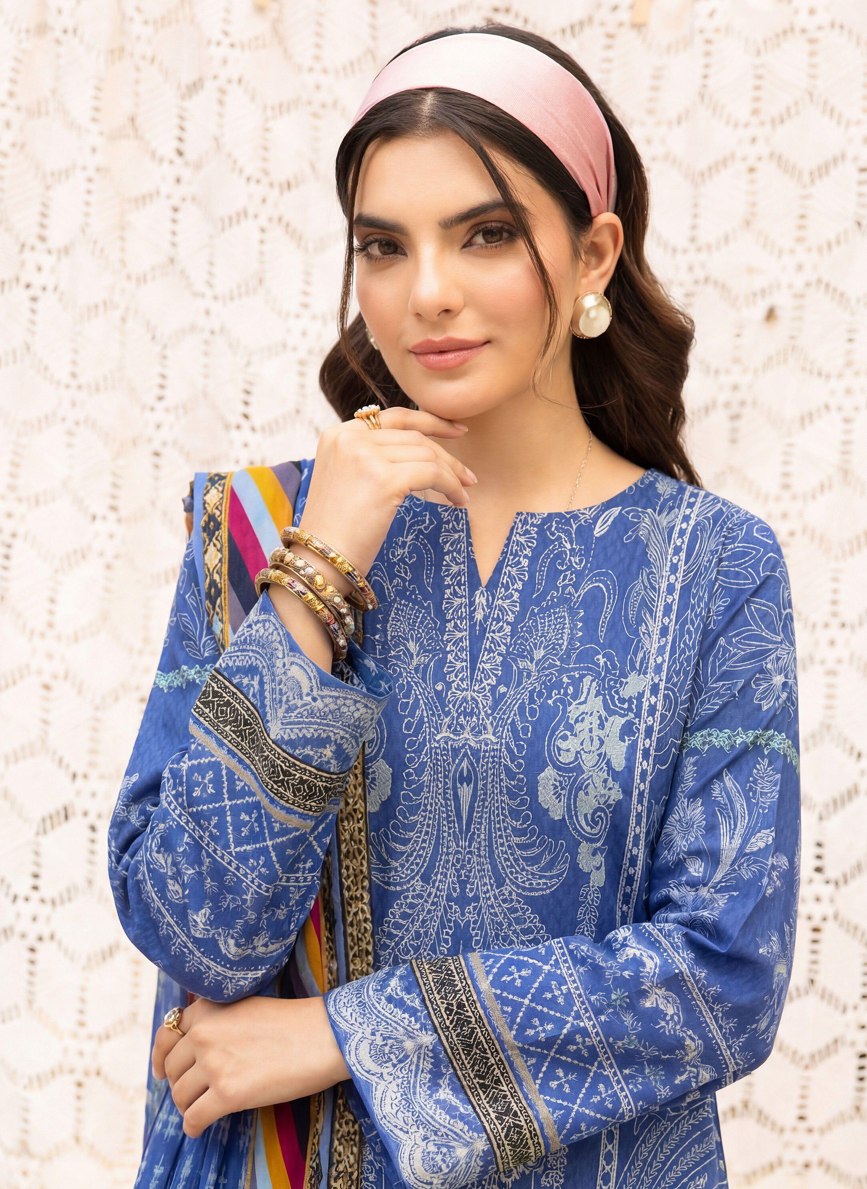 3PC UN-STITCHED LAWN RCL-17