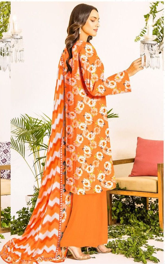 3PC UNSTITCHED LAWN RT-D-07