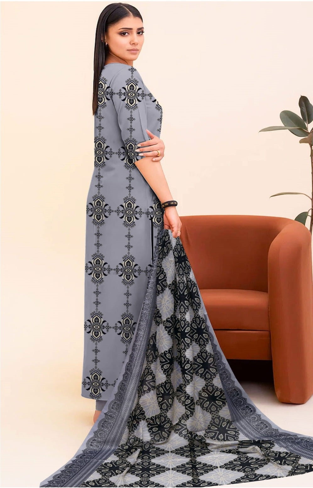 Ornate Slate 3-PC Unstitched RT-RC-05