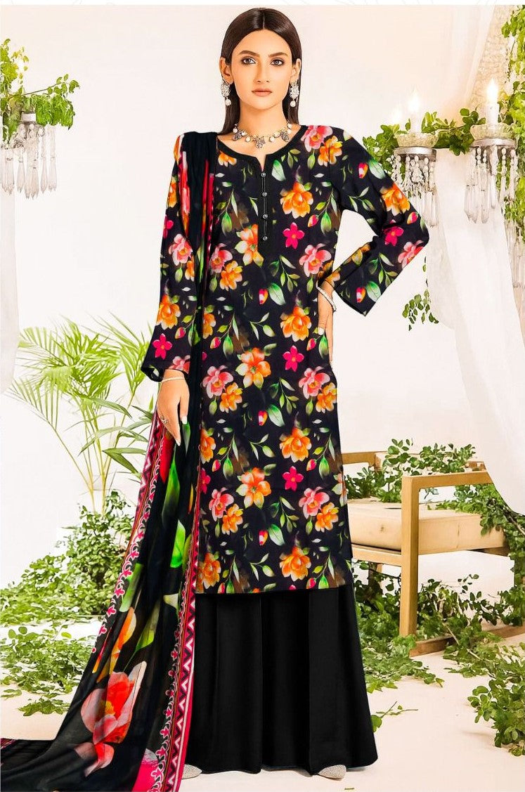 3PC UNSTITCHED LAWN RT-D-08