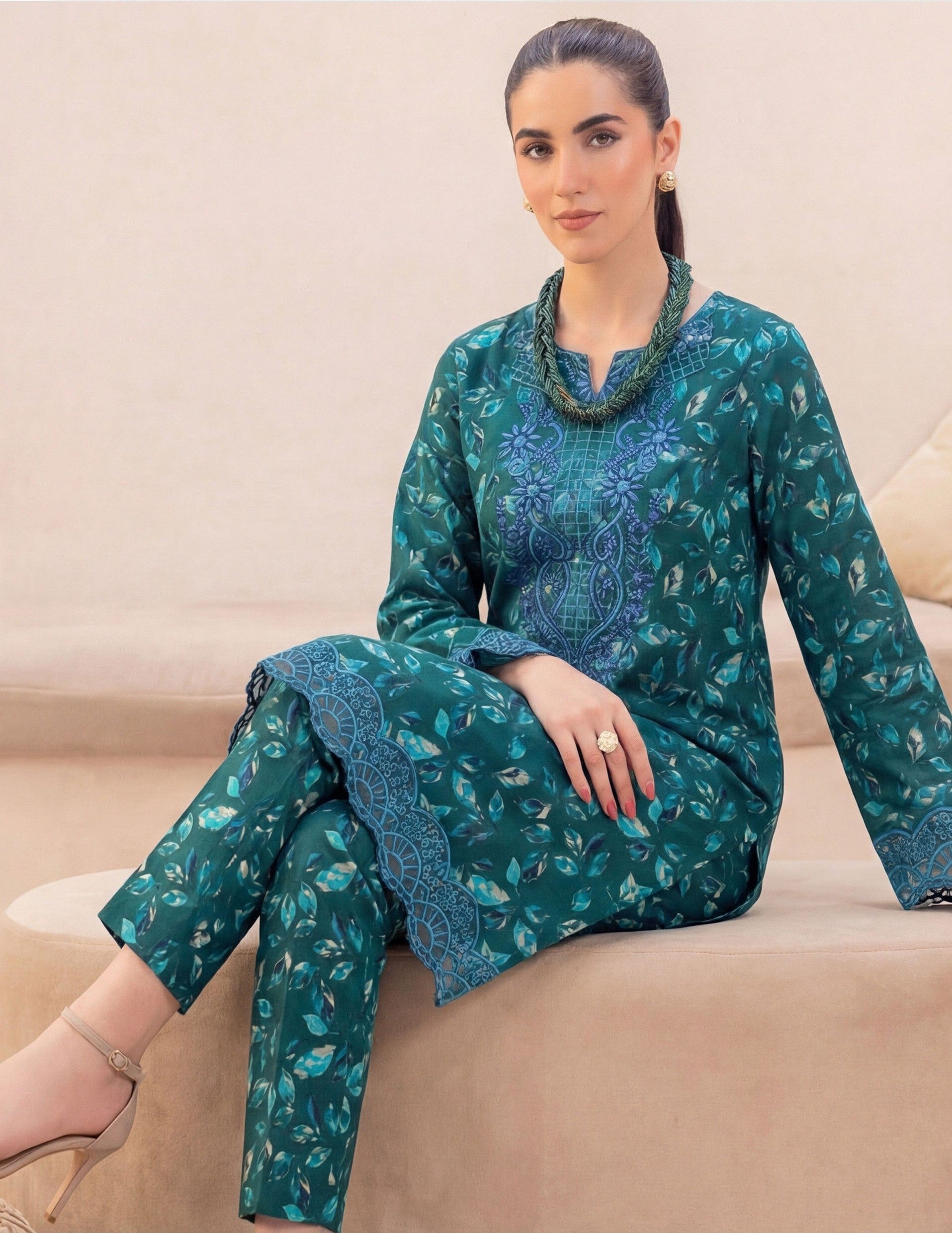 2PC EMBROIDED LAWN REL-5