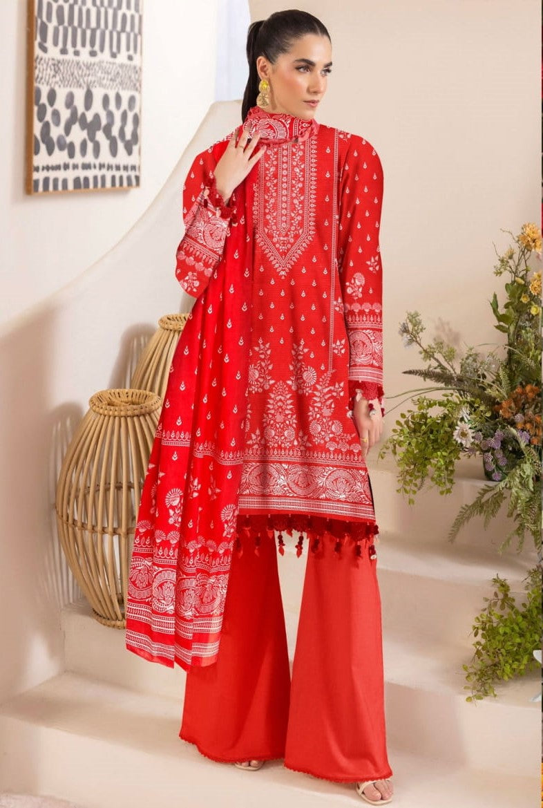 RANG-E-RONAK GRID LAWN UNSTITCHED 3PC