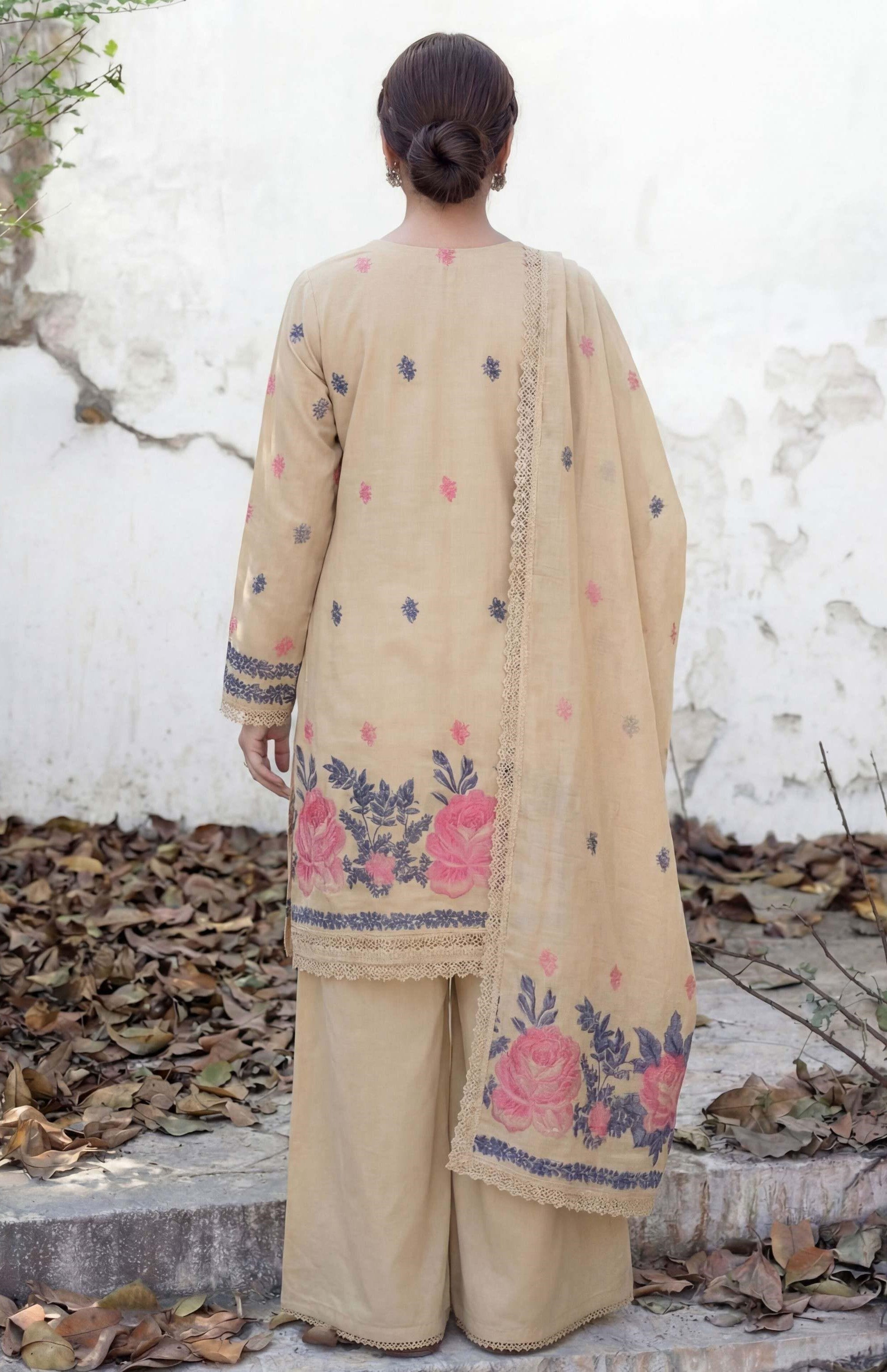 3PC UN-STITCHED JACQUARD LAWN RJL-28