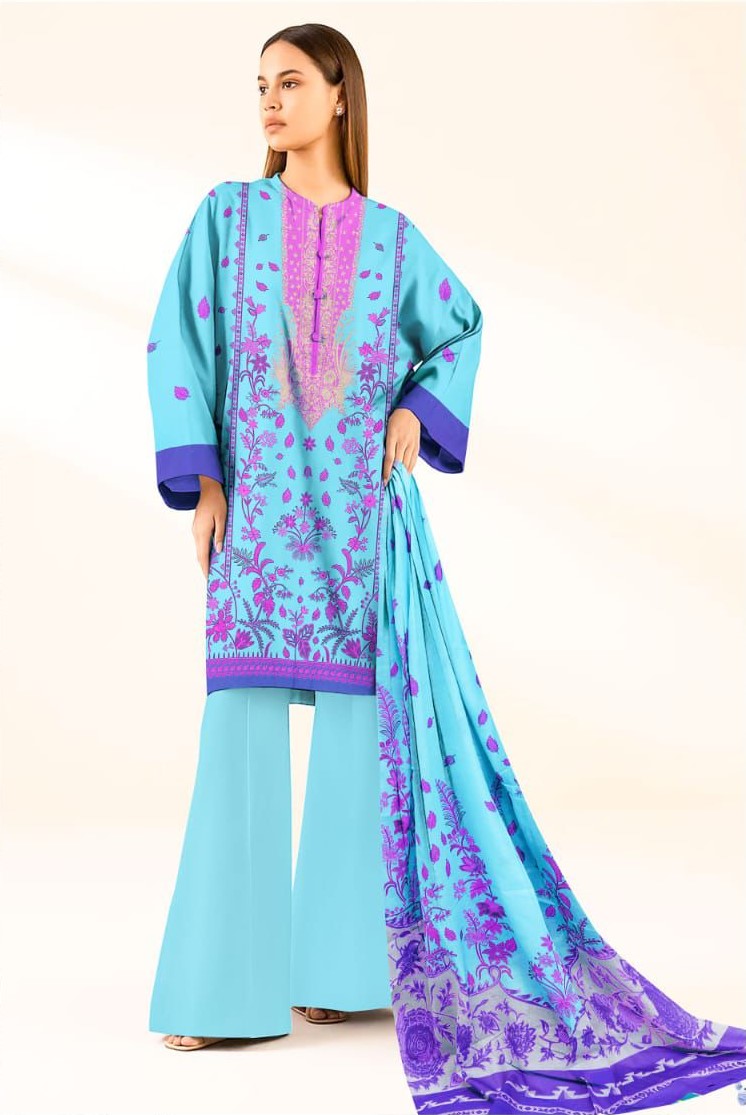 3PC UNSTITCHED LAWN RT-N-08