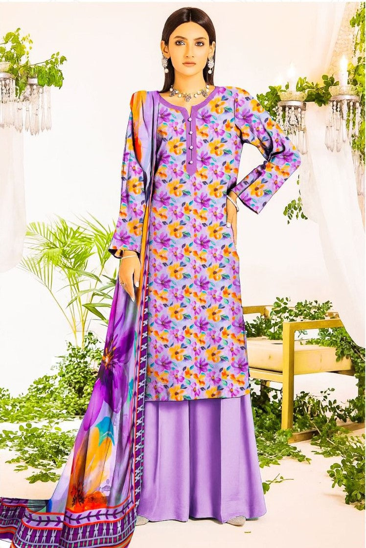 3PC UNSTITCHED LAWN RT-D-09