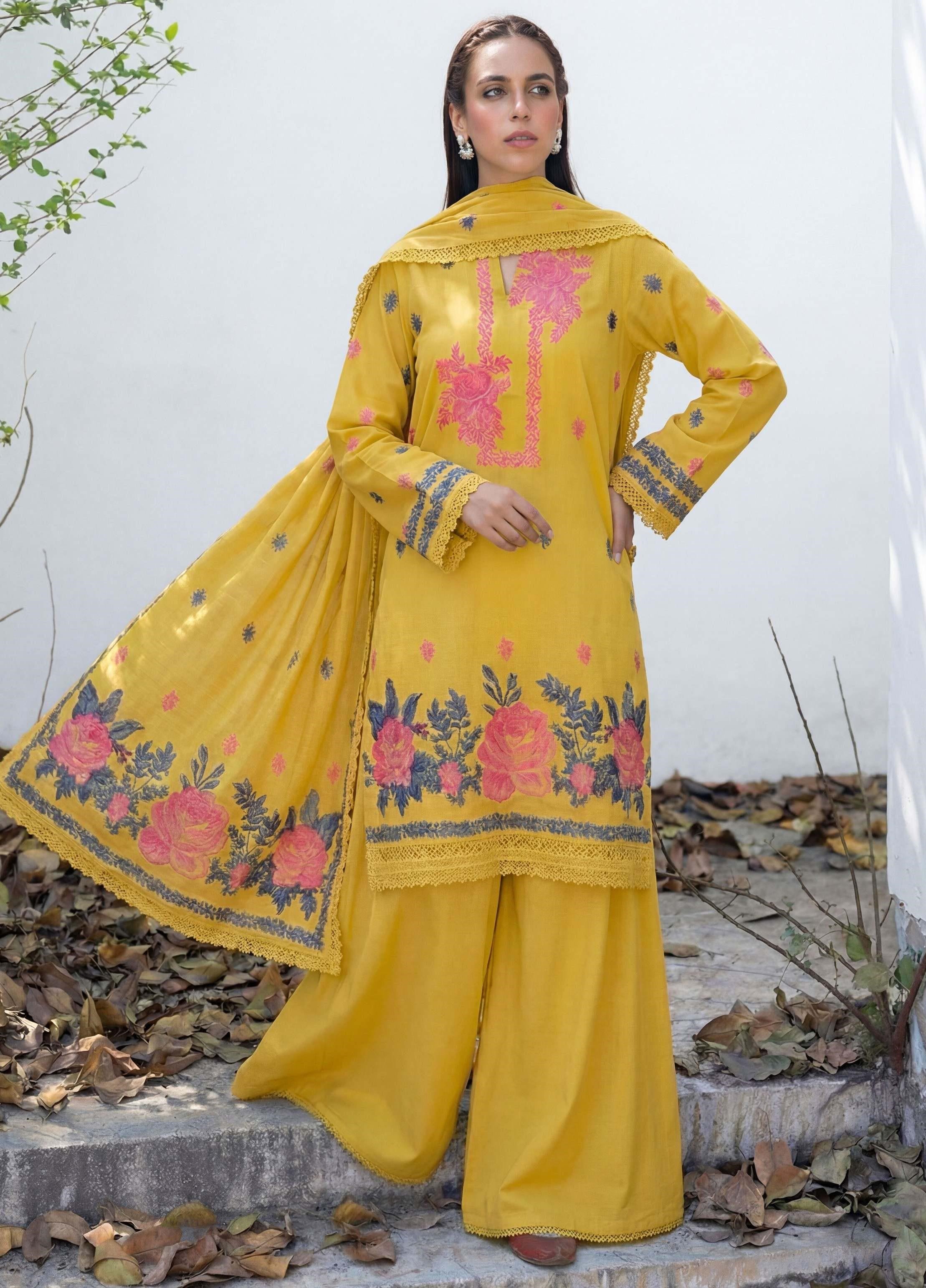 3PC UN-STITCHED JACQUARD LAWN RJL-30