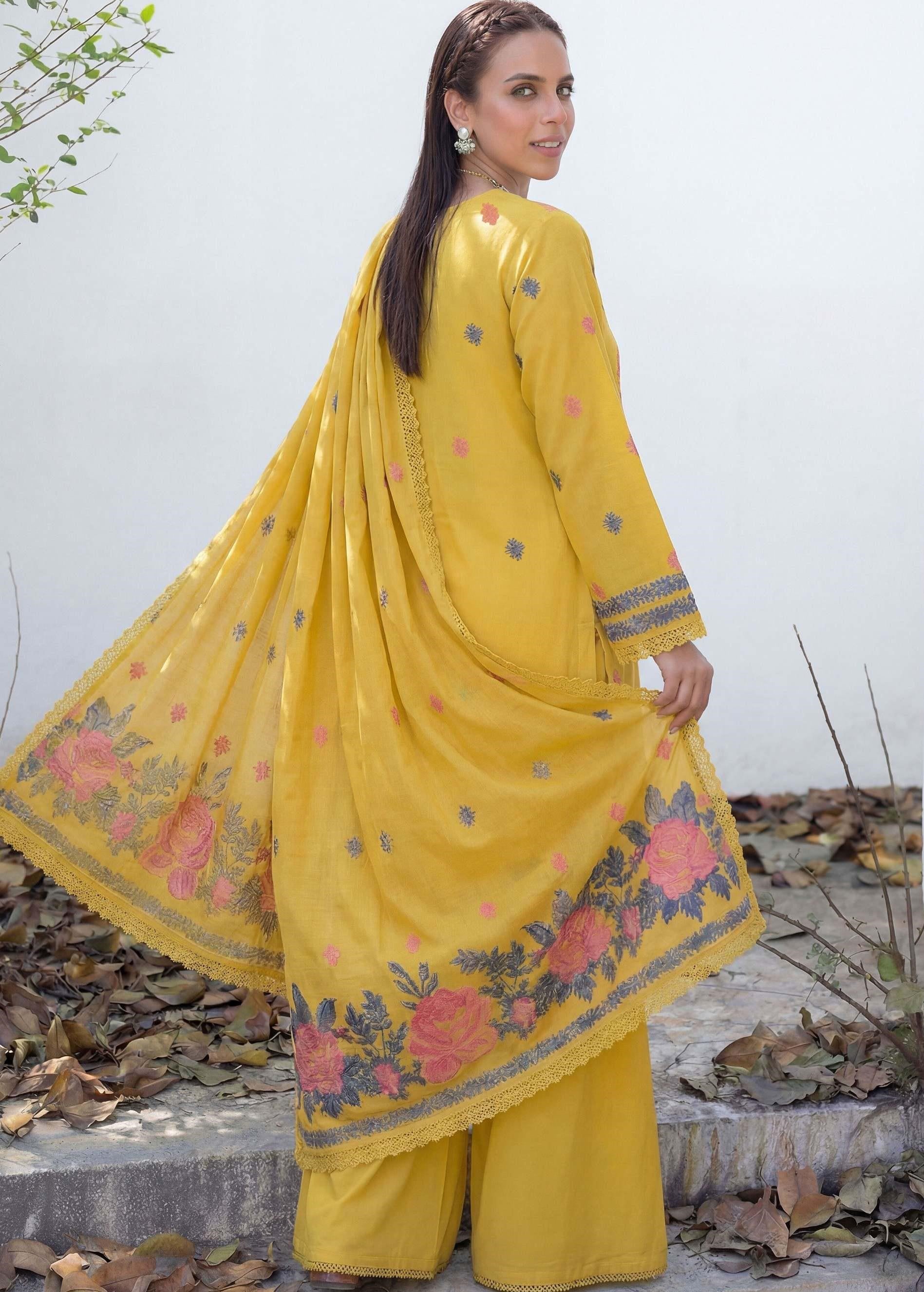 3PC UN-STITCHED JACQUARD LAWN RJL-30