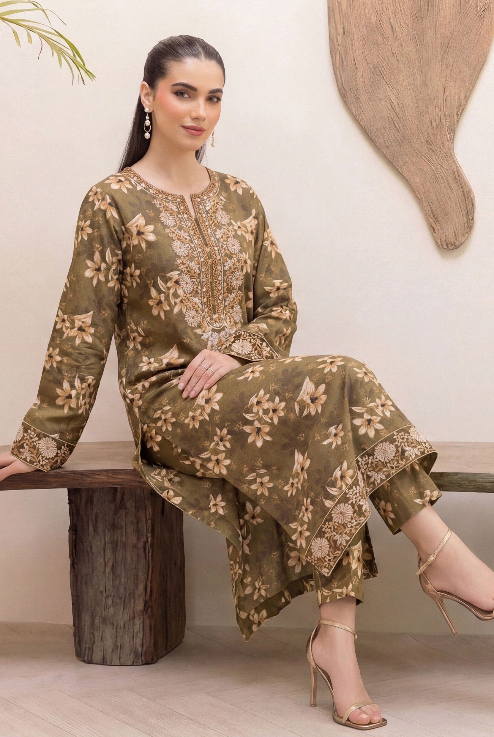 2PC EMBROIDED LAWN REL-6