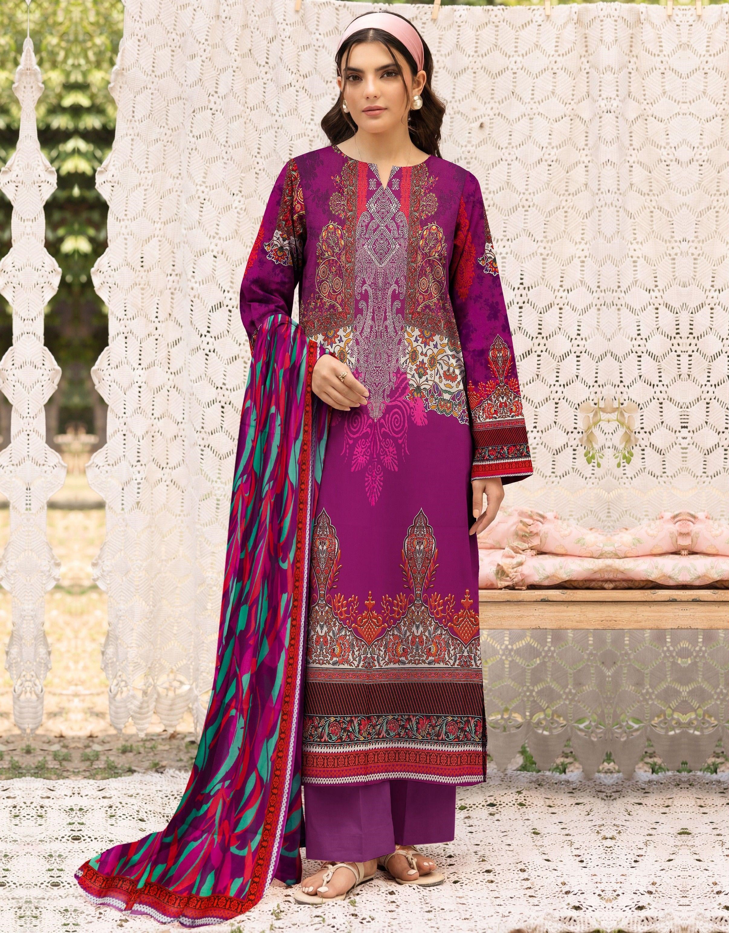3PC UN-STITCHED LAWN RCL-20