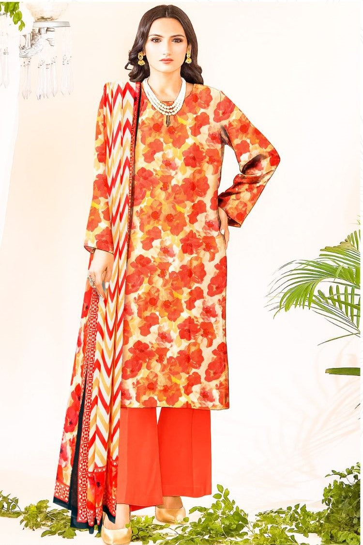 3PC UNSTITCHED LAWN RT-D-01