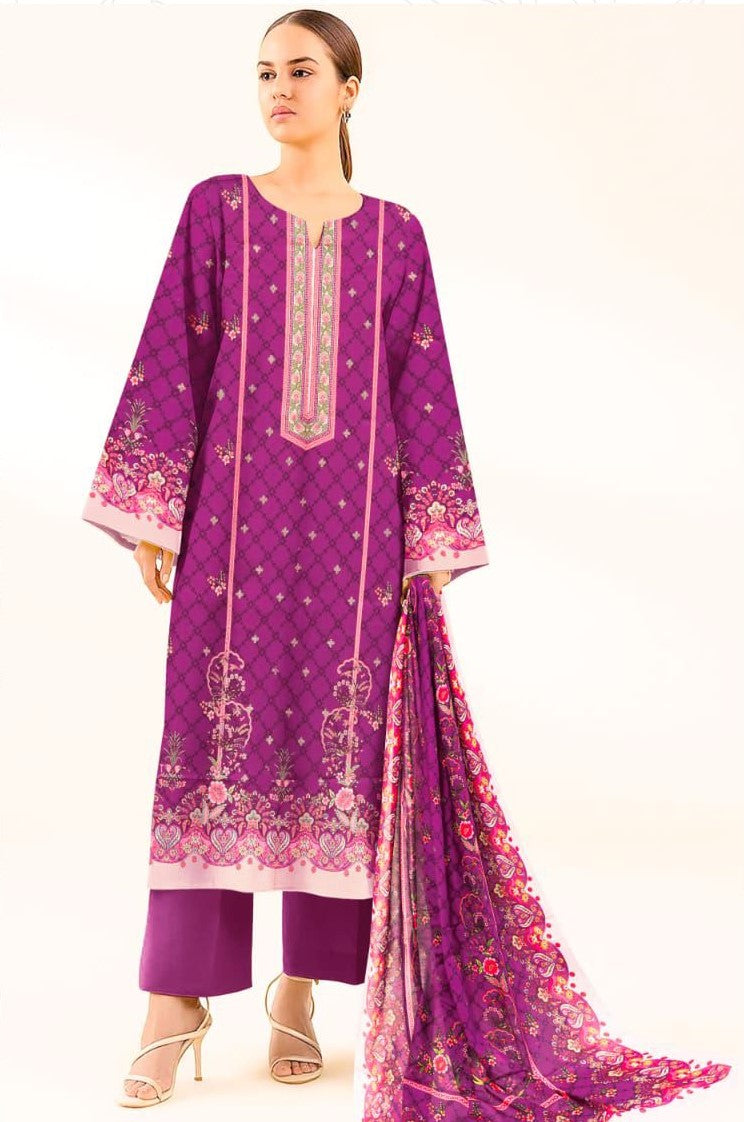 3PC UNSTITCHED LAWN RT-N-01