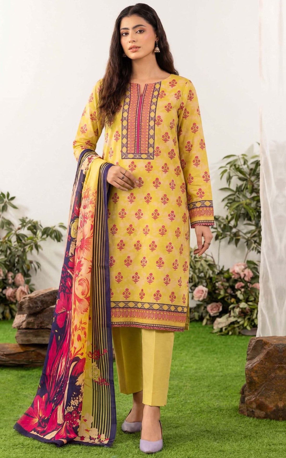 3PC UN-STITCHED LAWN RCL-40