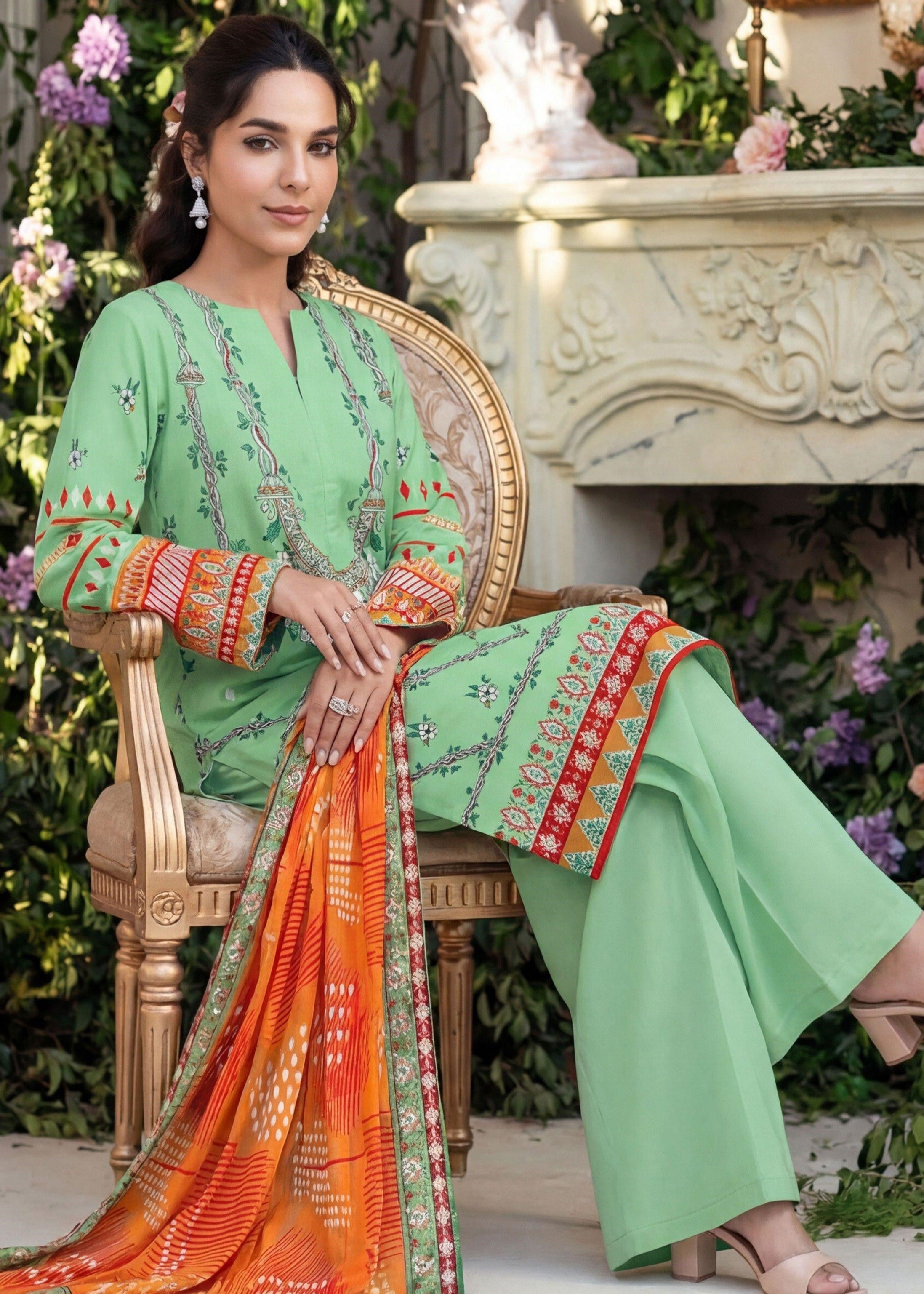 3PC UN-STITCHED LAWN RCL-12