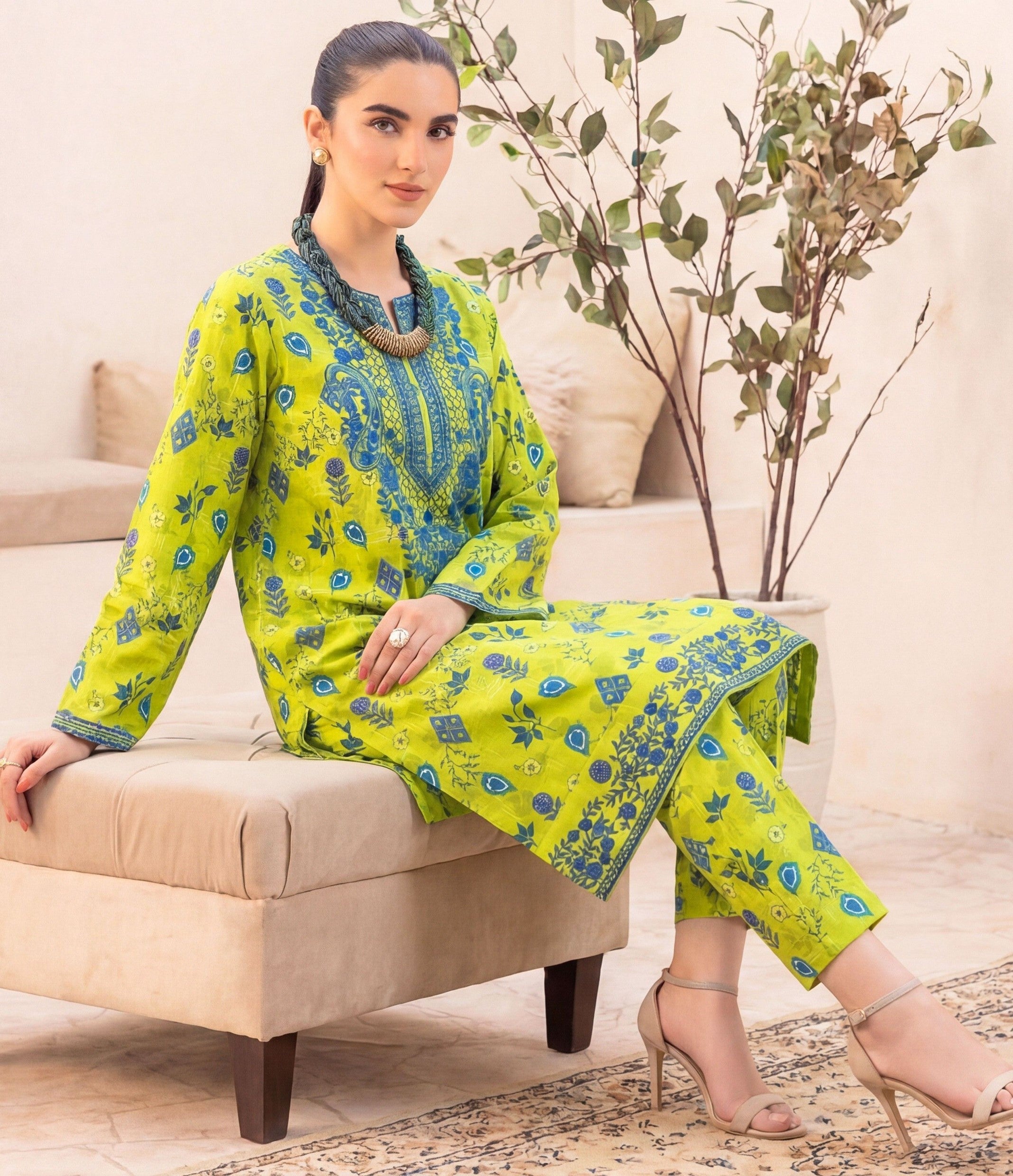 2PC EMBROIDED LAWN REL-1