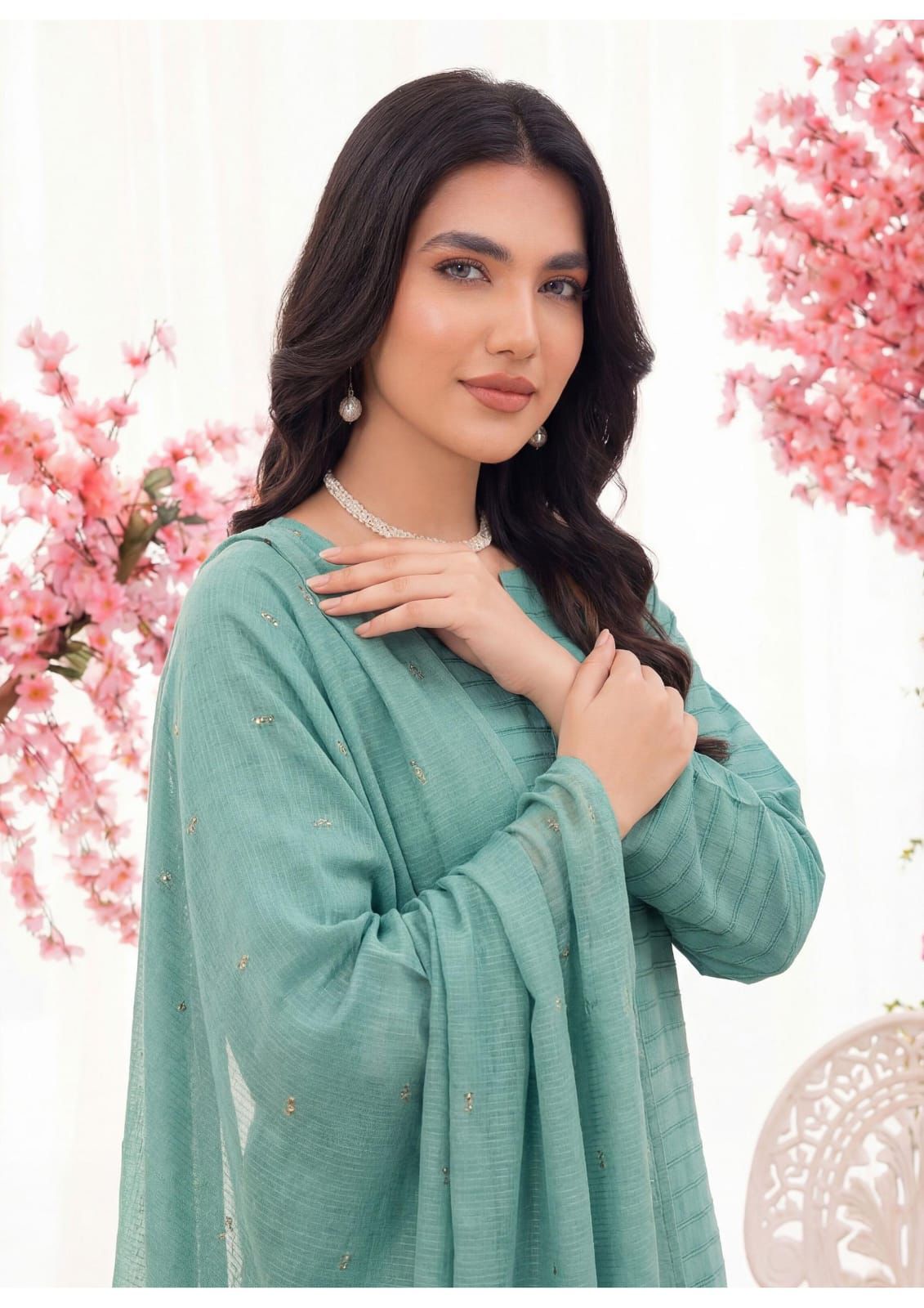3PC UN-STITCHED JACQUARD LAWN RJL-5