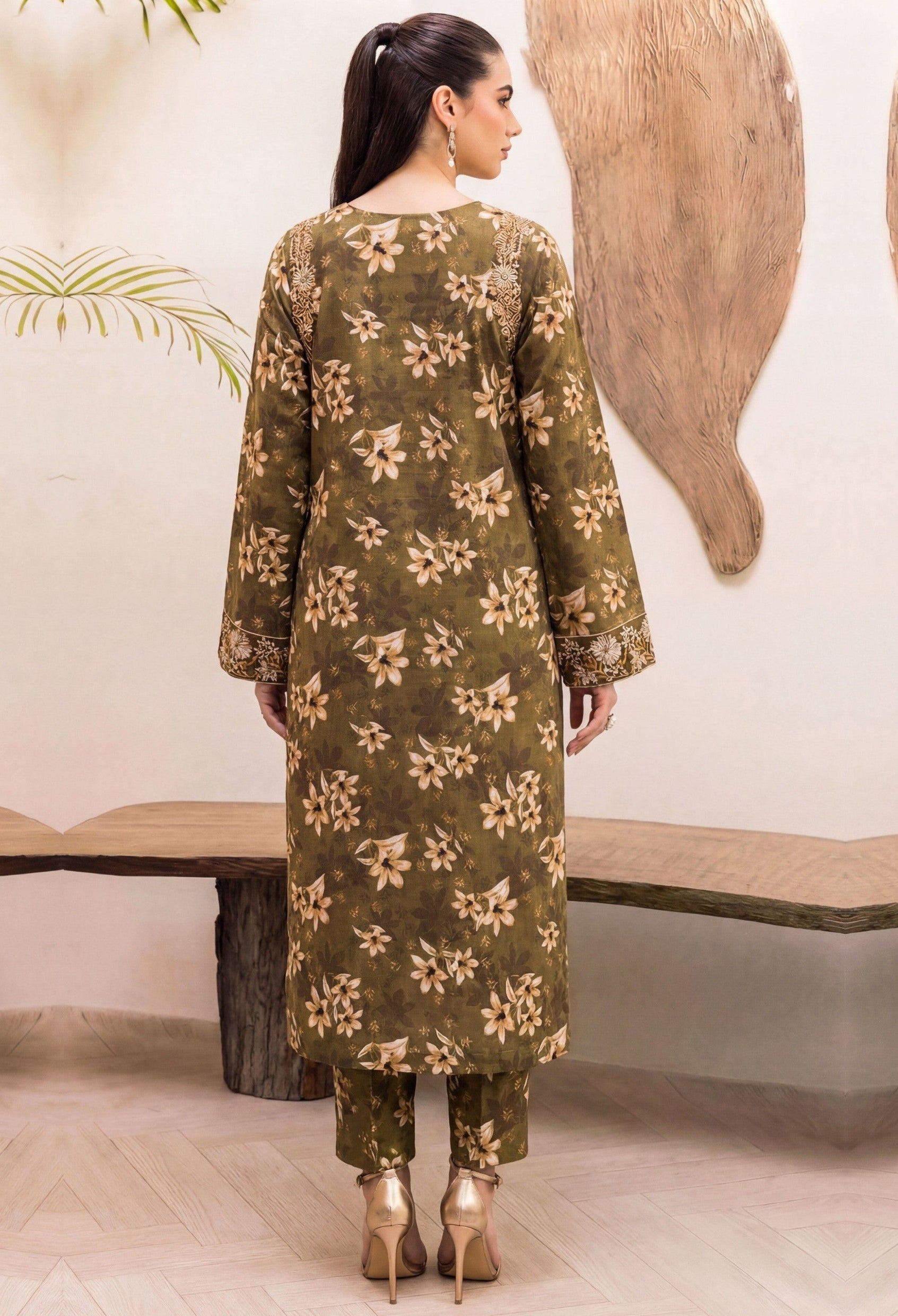 2PC EMBROIDED LAWN REL-6