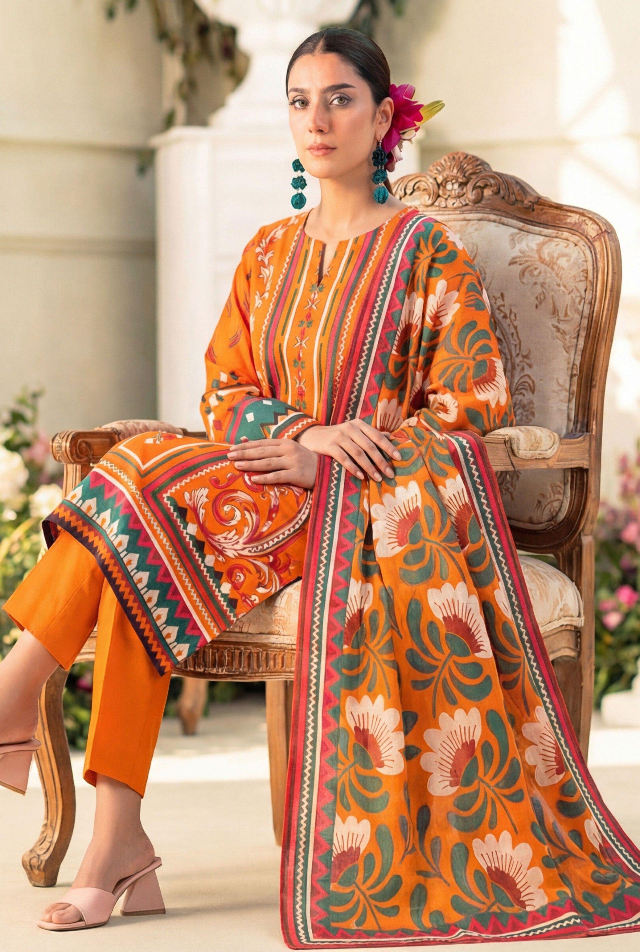 3PC UN-STITCHED LAWN RCL-11