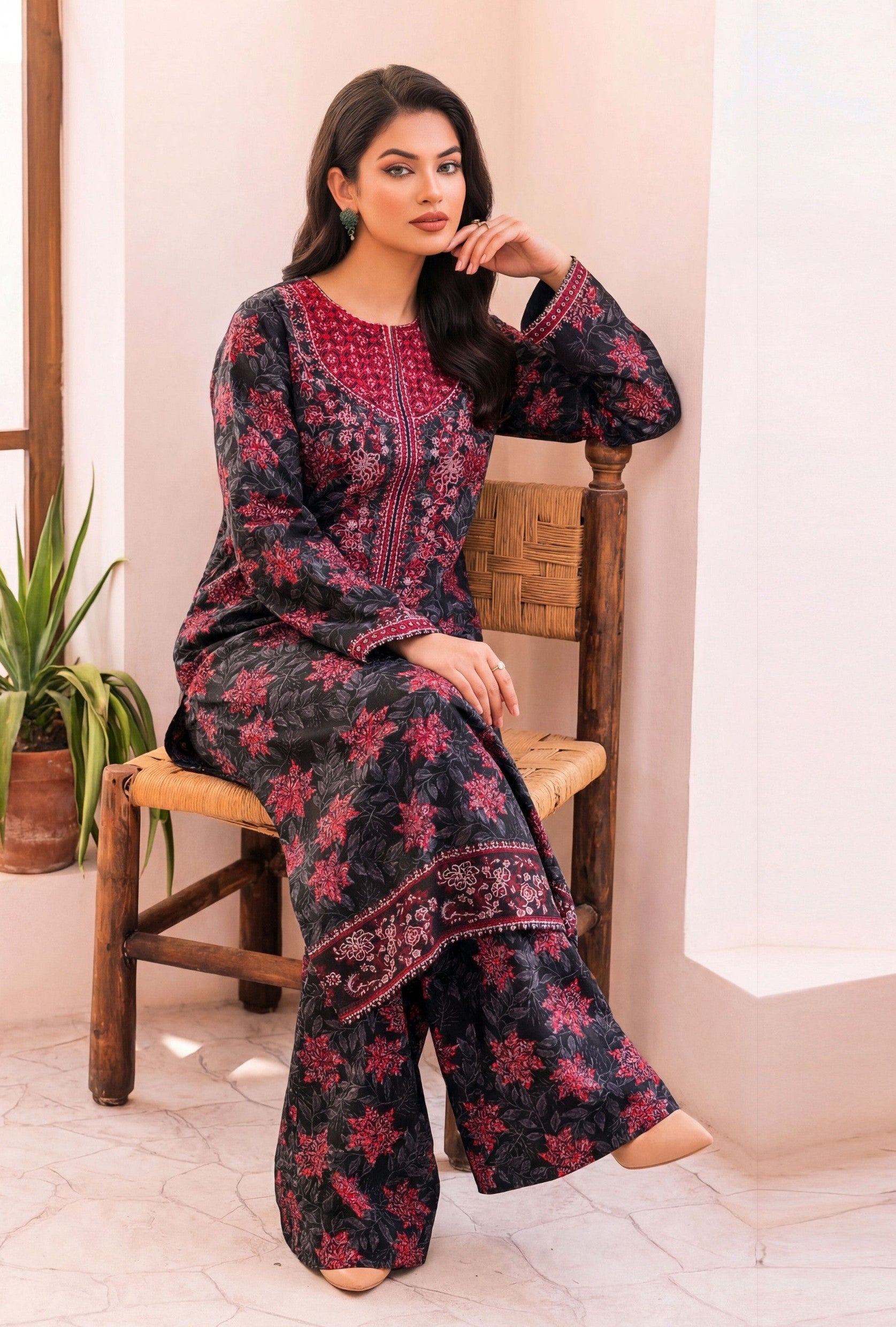 2PC EMBROIDED LAWN REL-9