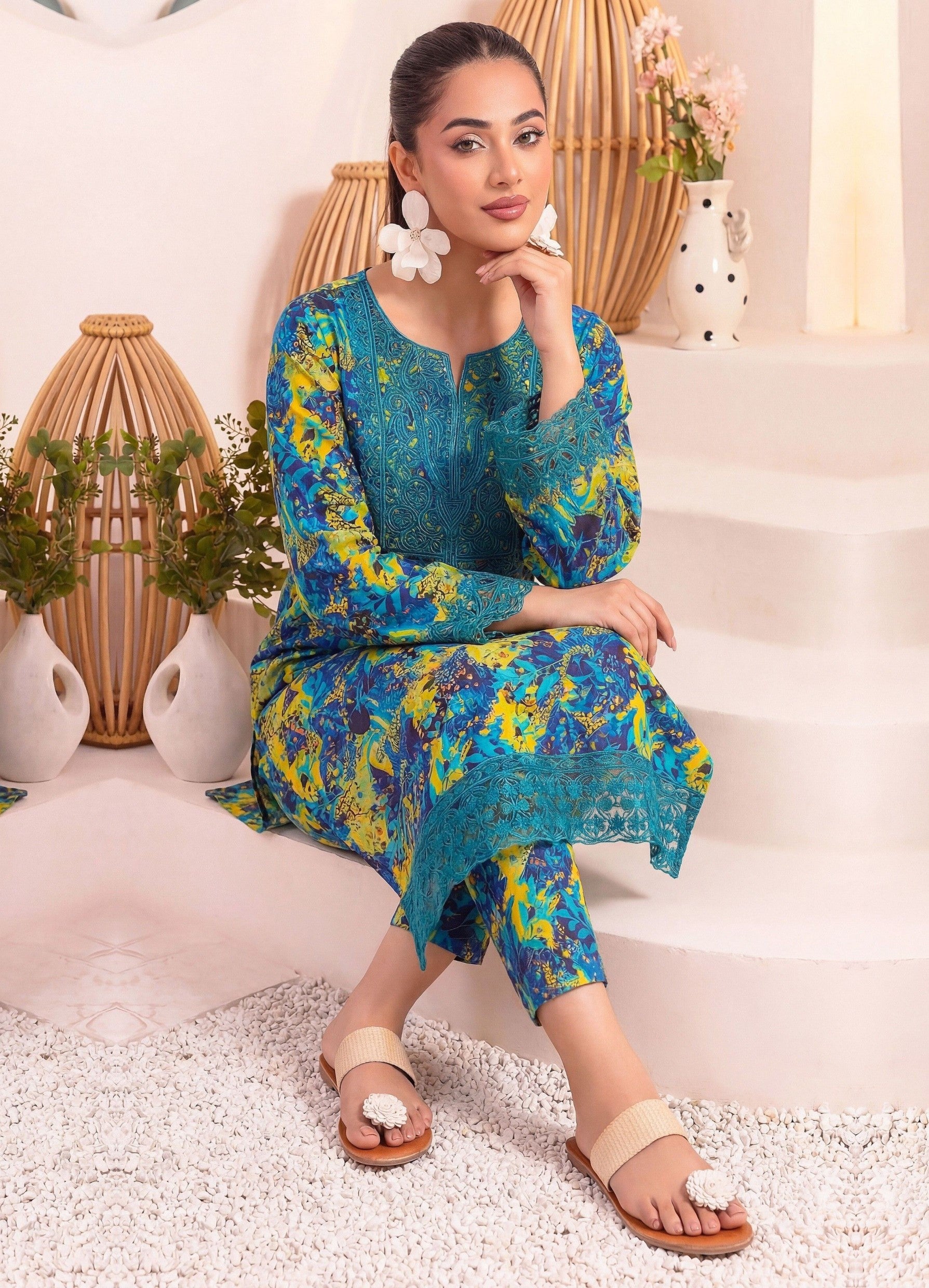 2PC EMBROIDED LAWN REL-10