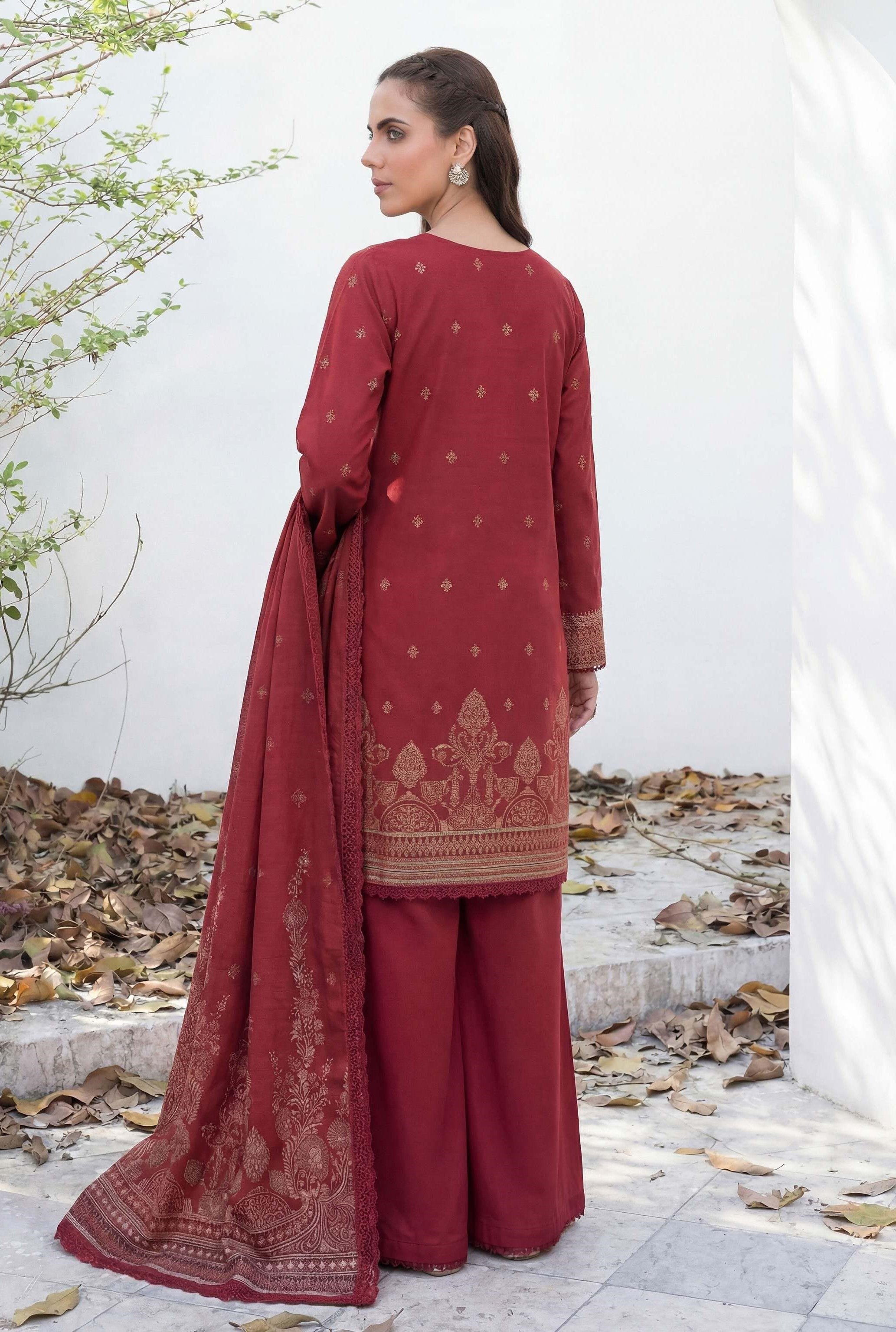 3PC UN-STITCHED JACQUARD LAWN RJL-24