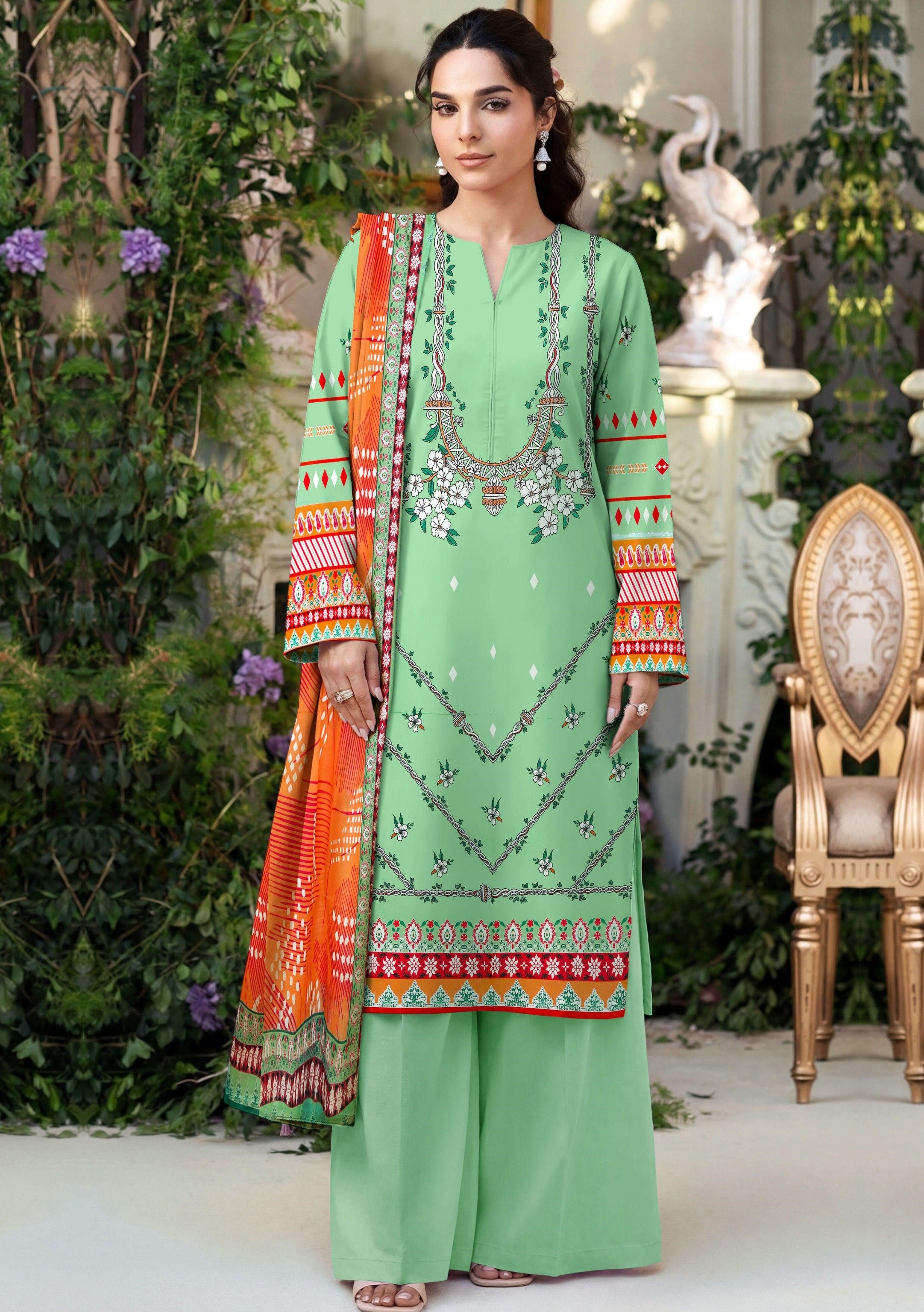 3PC UN-STITCHED LAWN RCL-12
