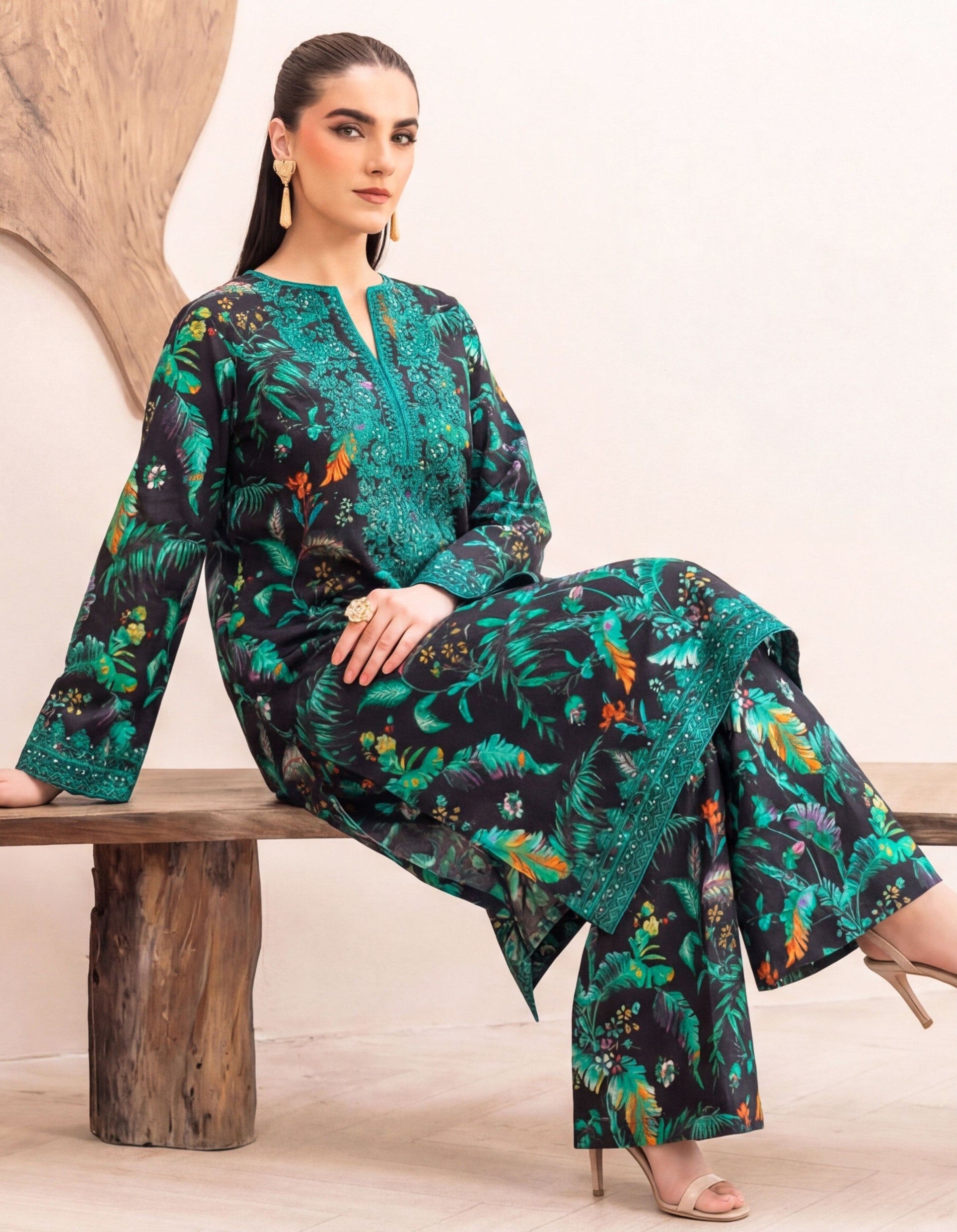 2PC EMBROIDED LAWN REL-7