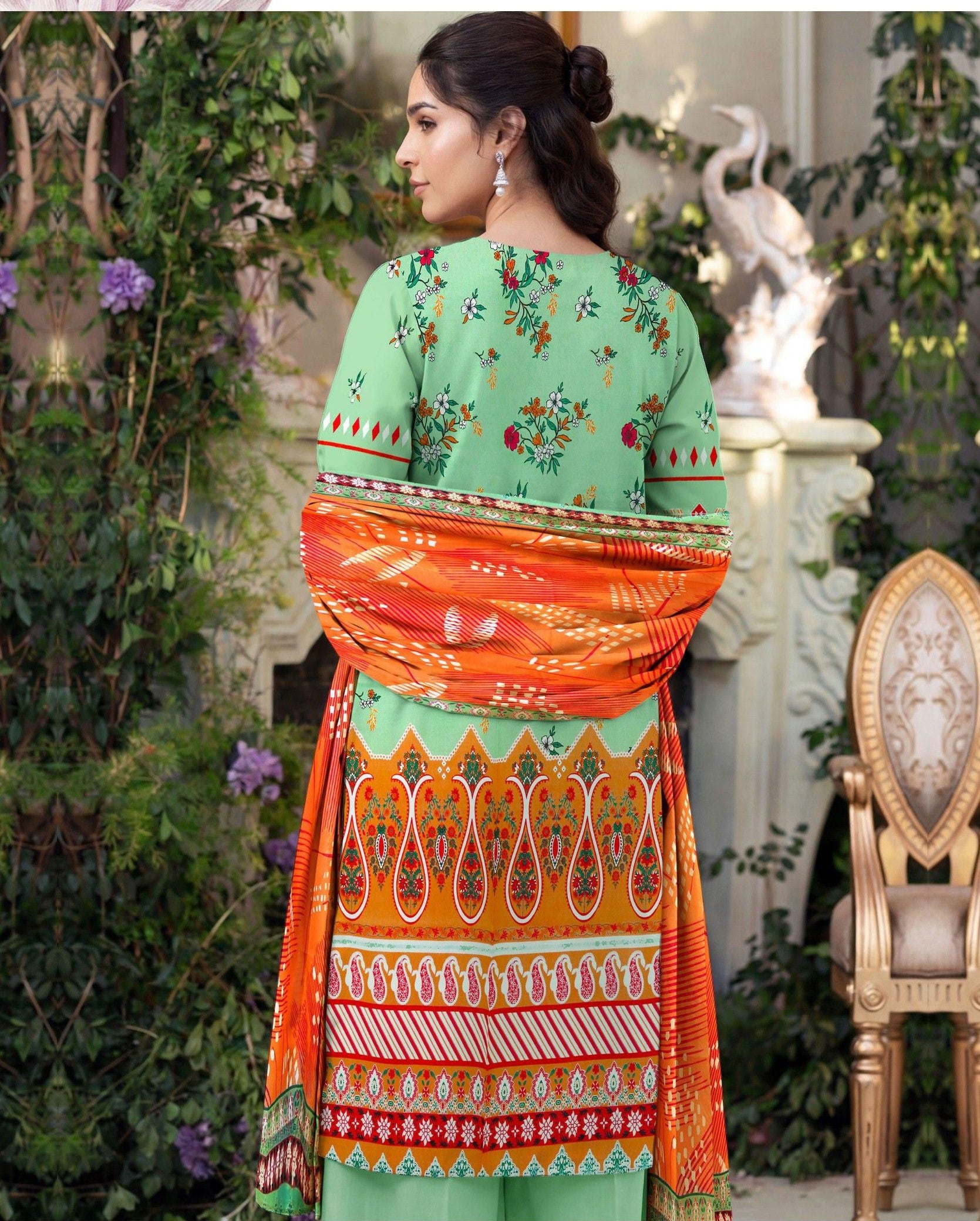 3PC UN-STITCHED LAWN RCL-12