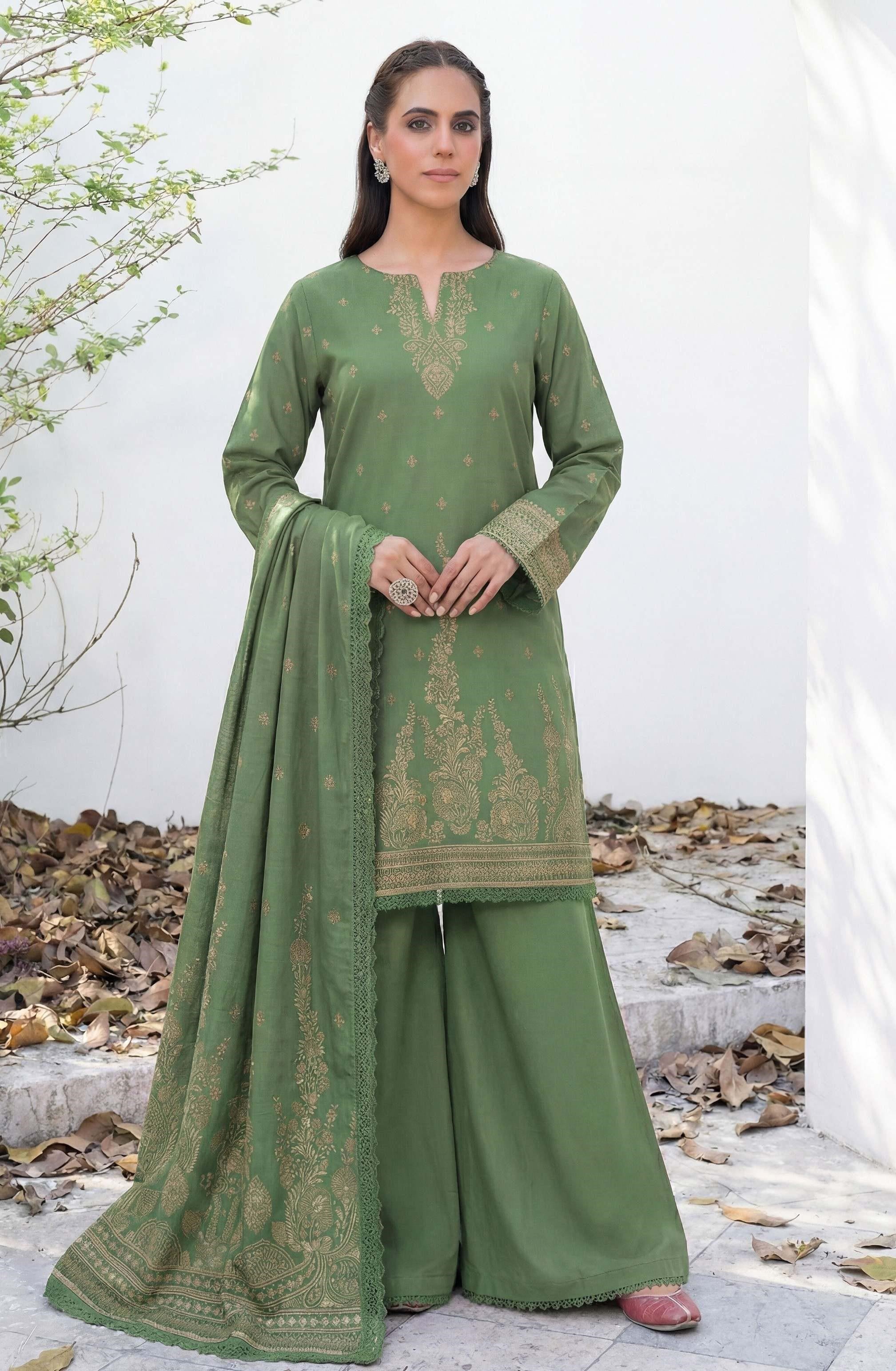 3PC UN-STITCHED JACQUARD LAWN RJL-27