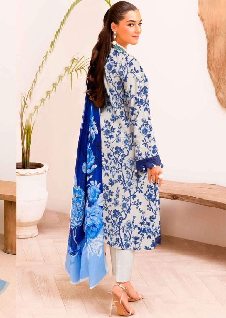 RANG-E-RONAK GRID LAWN UNSTITCHED 3PC