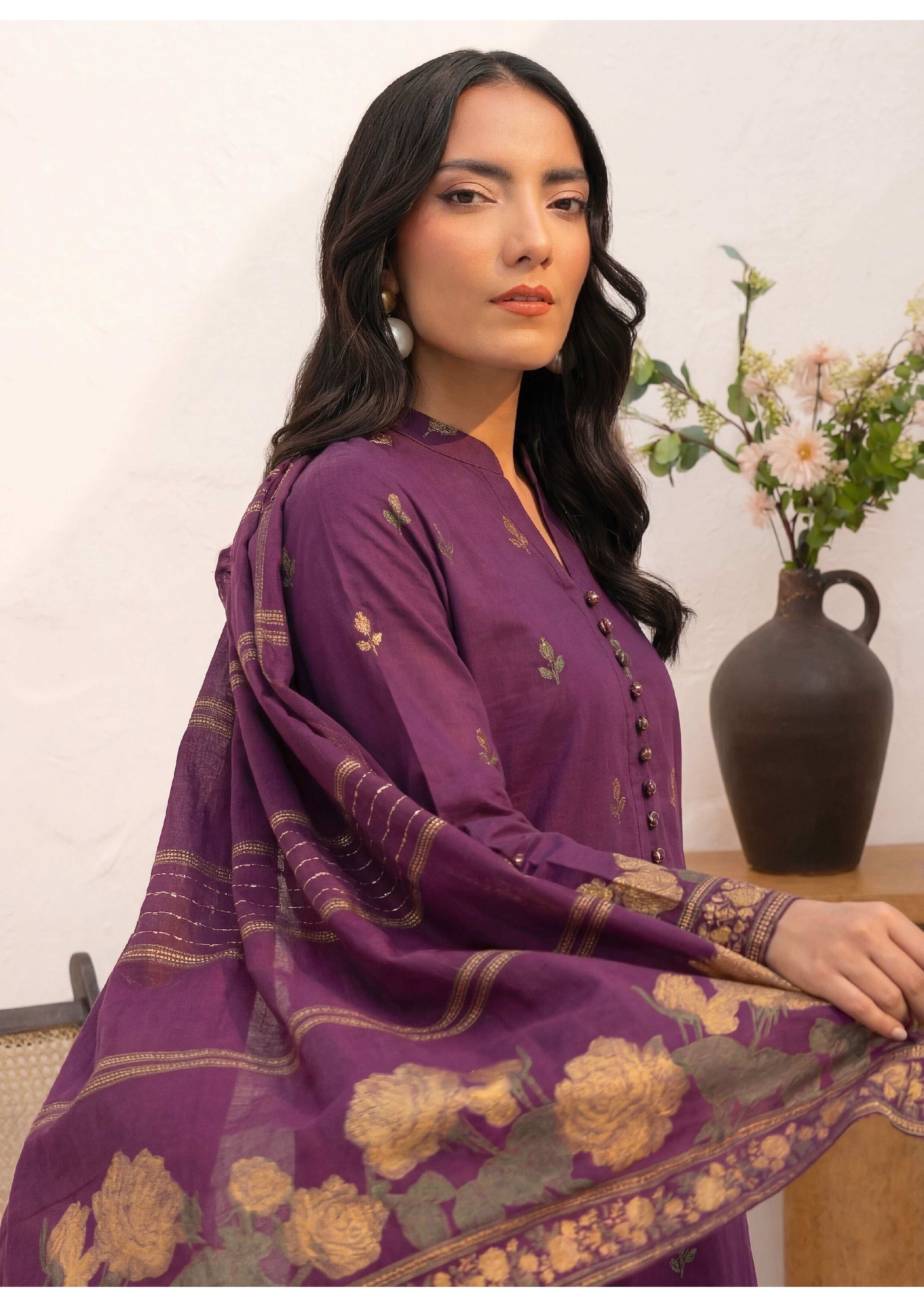 3PC UN-STITCHED JACQUARD LAWN RJL-24