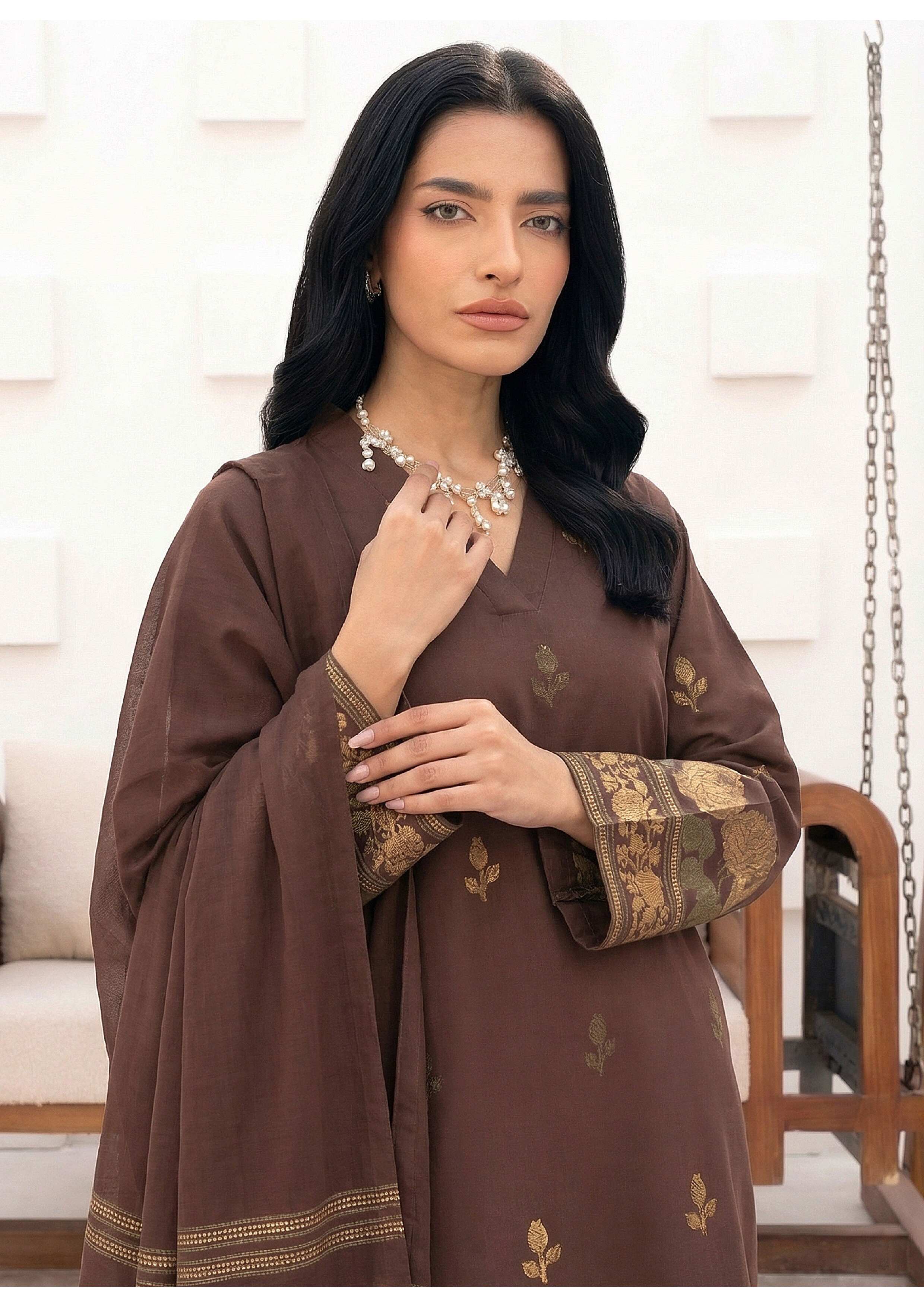 3PC UN-STITCHED JACQUARD LAWN RJL-22