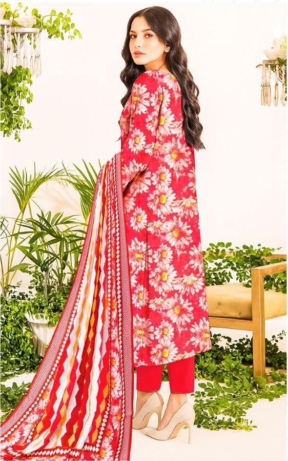 3PC UNSTITCHED LAWN RT-D-03