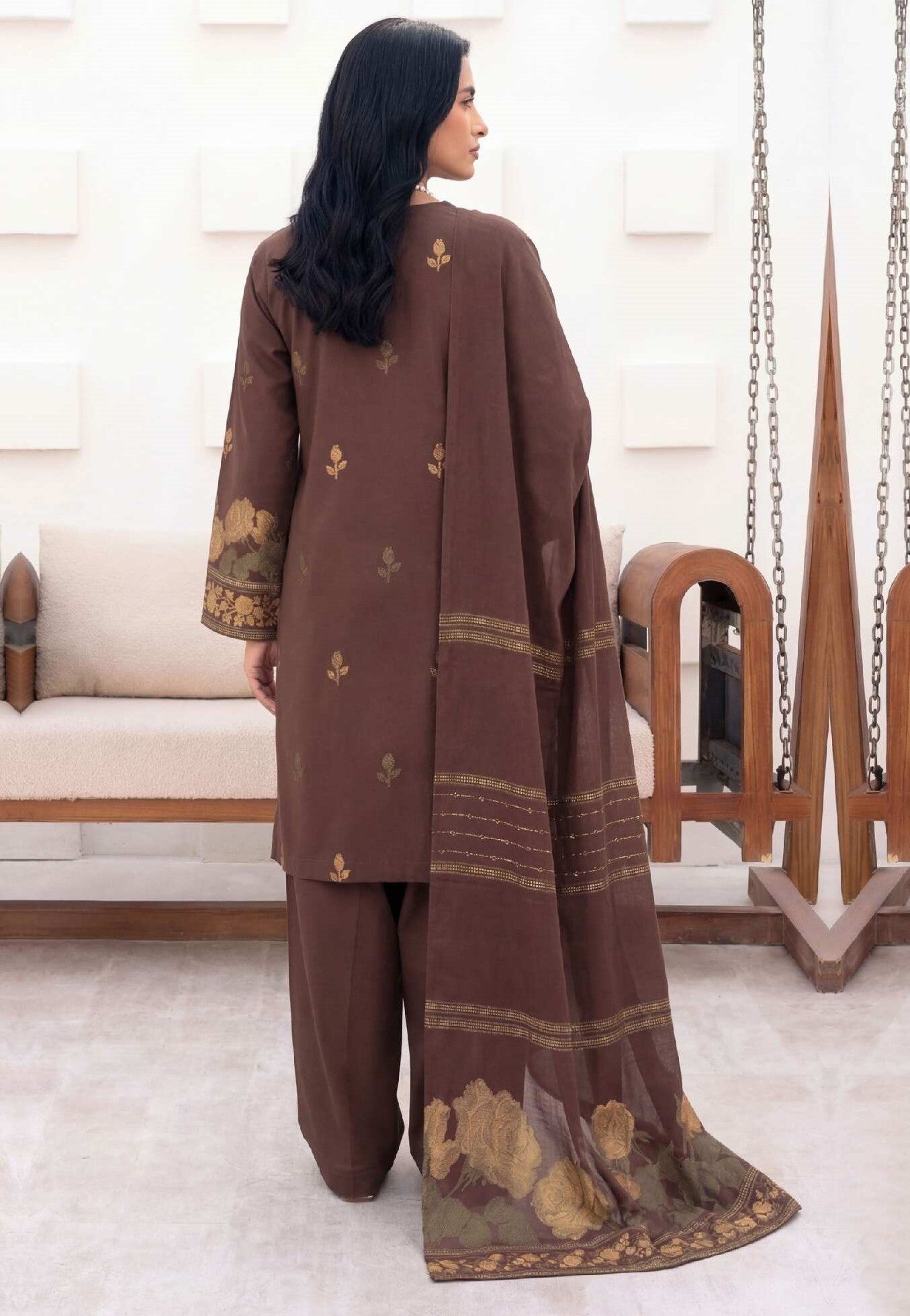 3PC UN-STITCHED JACQUARD LAWN RJL-22