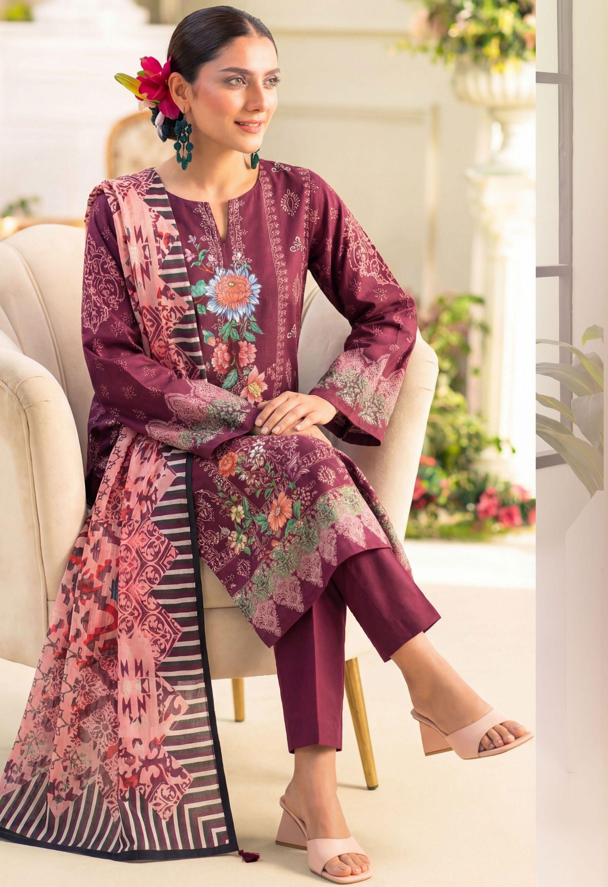 3PC UN-STITCHED LAWN RCL-15