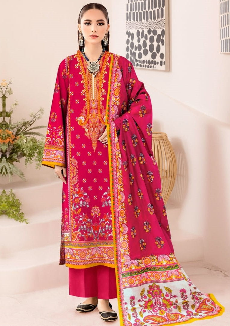 RANG-E-RONAK GRID LAWN UNSTITCHED 3PC