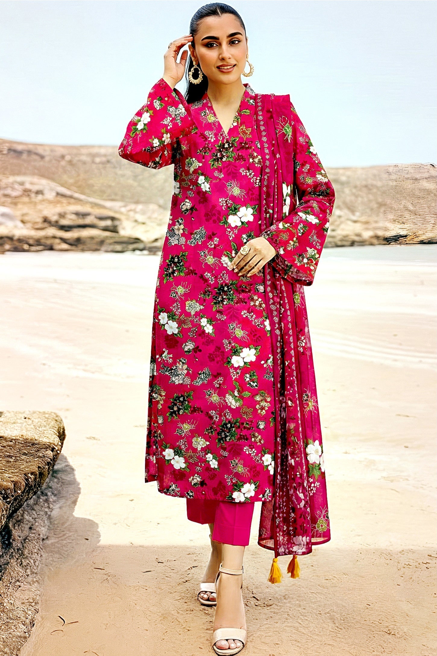 3PC UN-STITCHED LAWN RCL-25