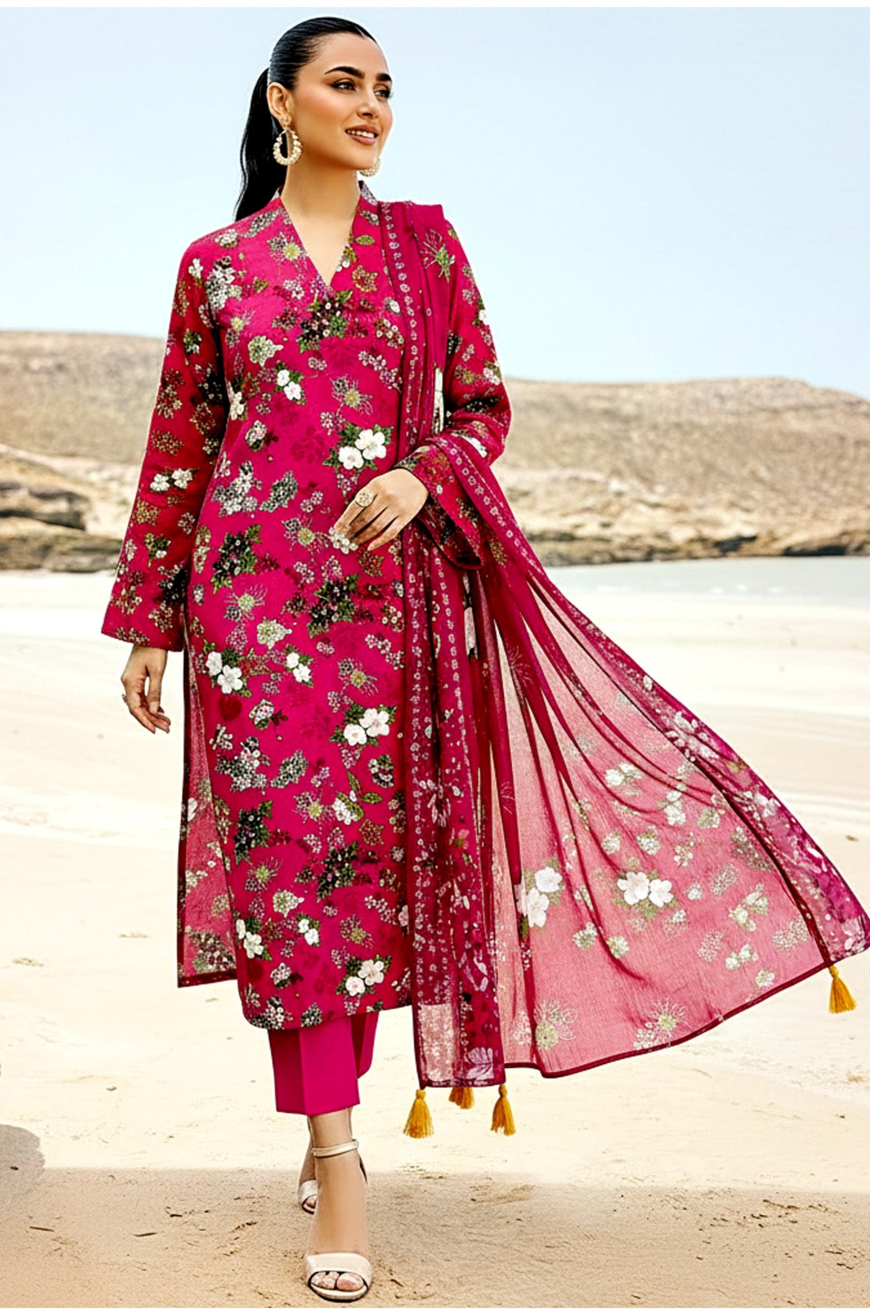 3PC UN-STITCHED LAWN RCL-25