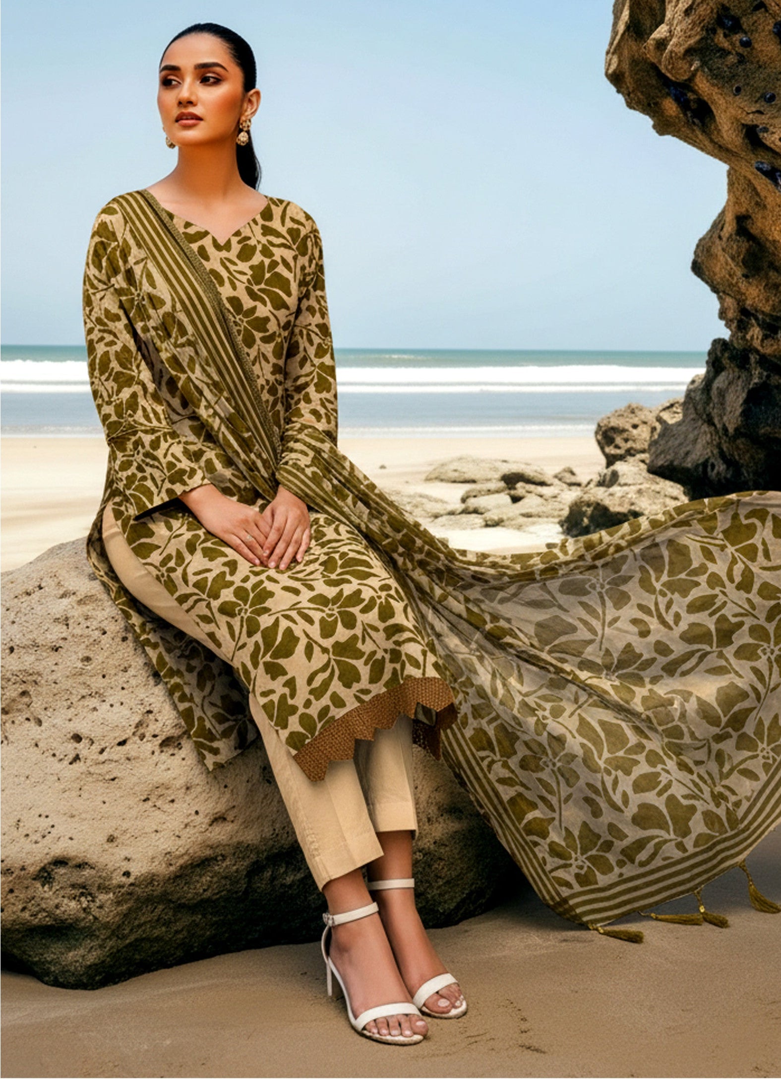 3PC UN-STITCHED LAWN RCL-30
