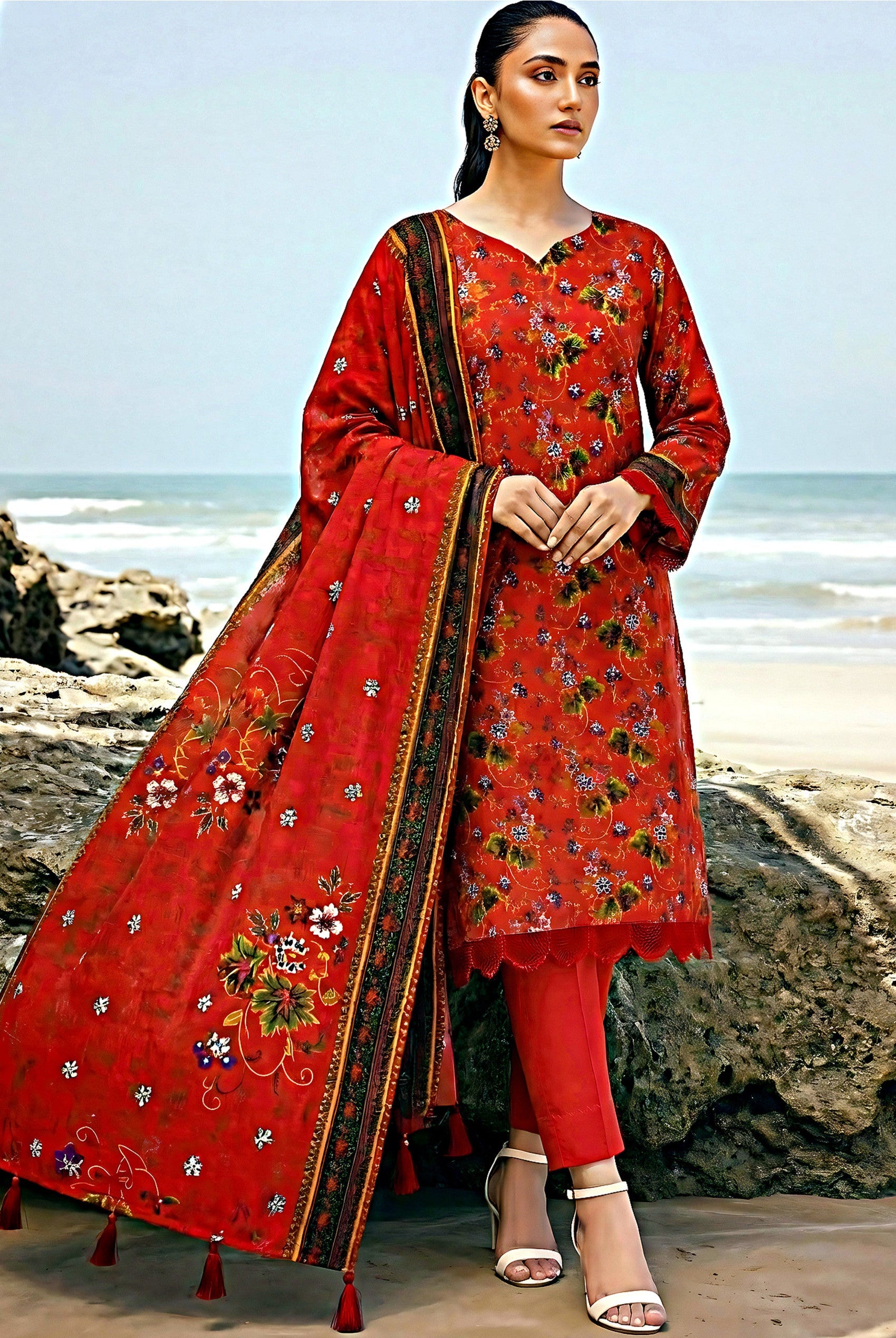 3PC UN-STITCHED LAWN RCL-26