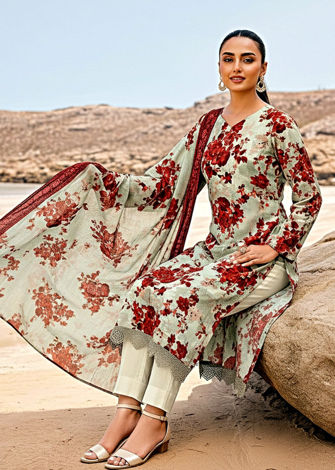 3PC UN-STITCHED LAWN RCL-27