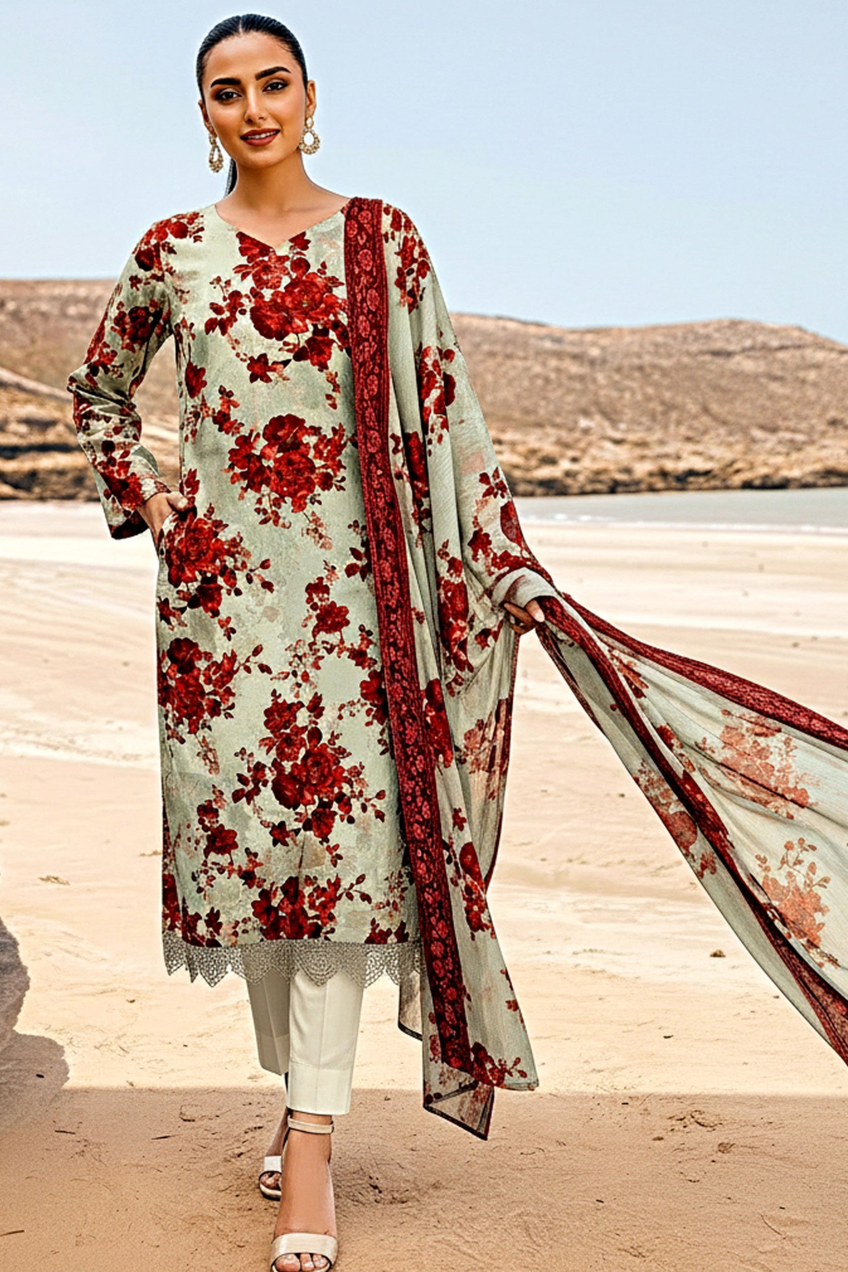 3PC UN-STITCHED LAWN RCL-27