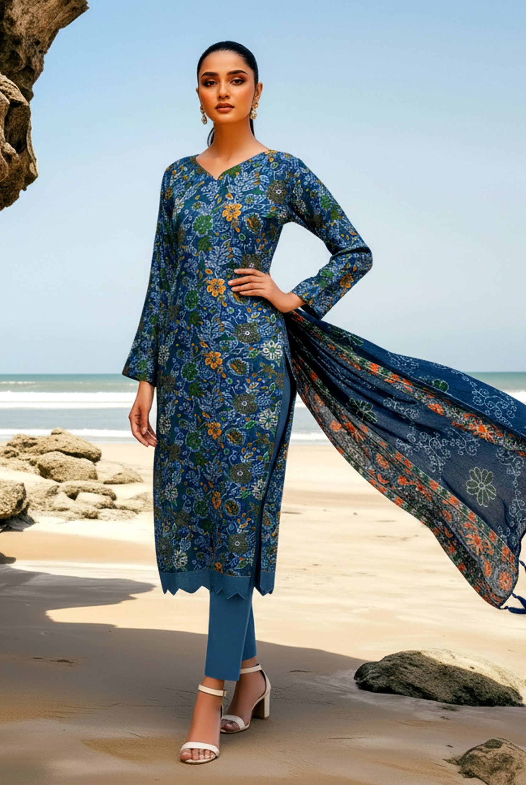 3PC UN-STITCHED LAWN RCL-28